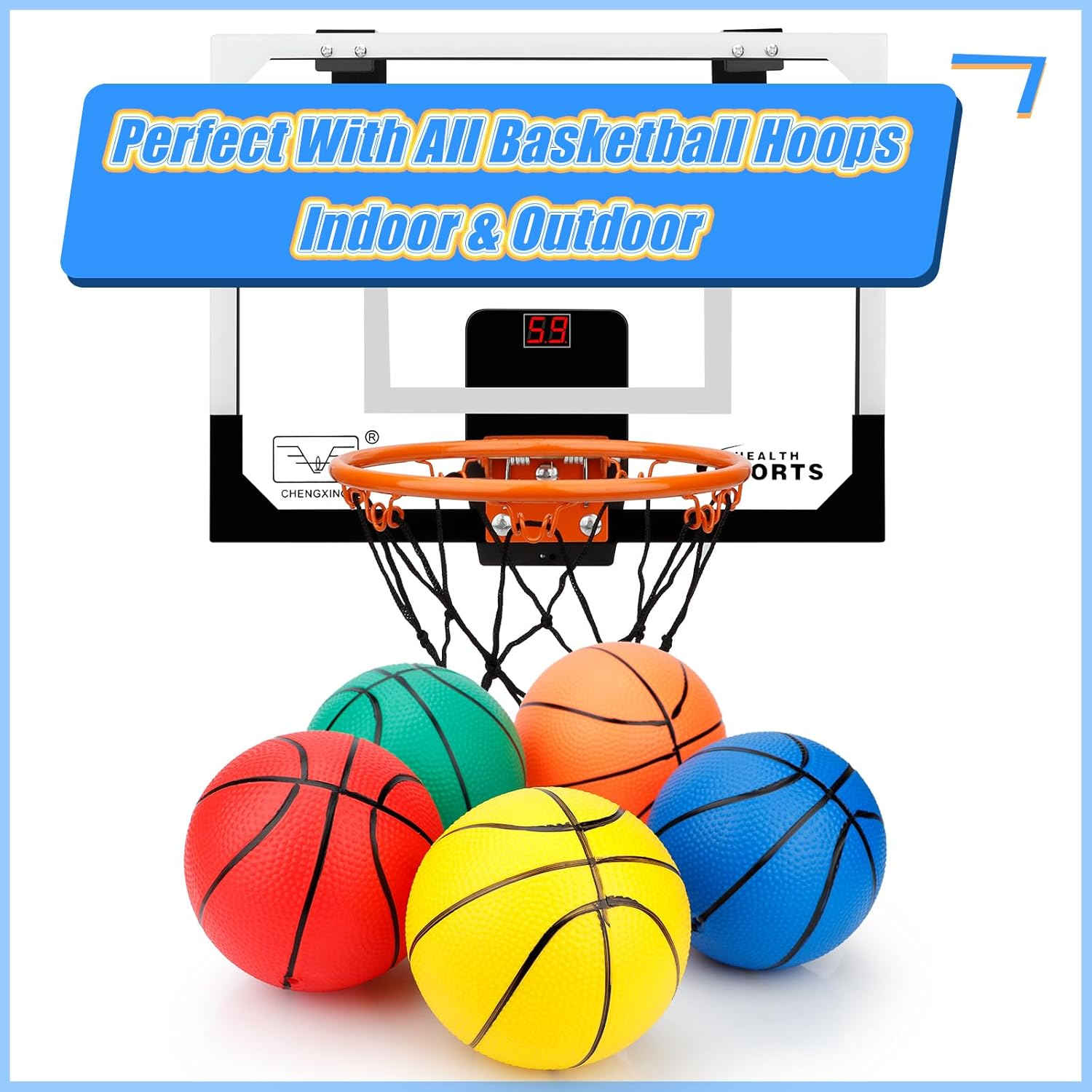 5 Inch PVC Mini Basketball for Indoor Hoops, Soft 5" Rubber Small Replacement Ball for over Door Hoop Sets, Little Balls for Adults & Kids image number 3