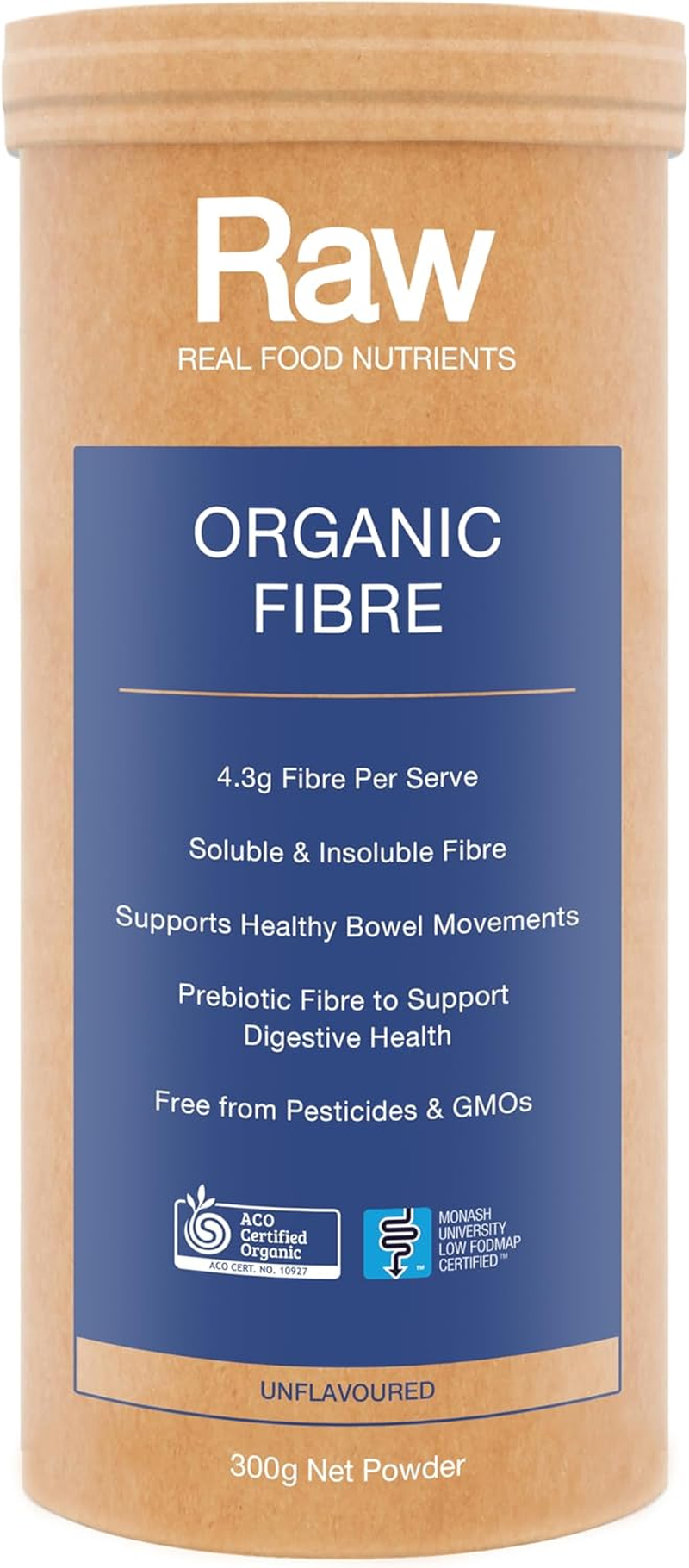 Raw Real Food Nutrients Organic Fibre &ndash; Gut Health & Regularity Support | Low FODMAP Prebiotic from Green Banana | Plant-Based, Vegan, Certified Organic, Irritation-Free, Unflavoured &ndash; 300G image number 2