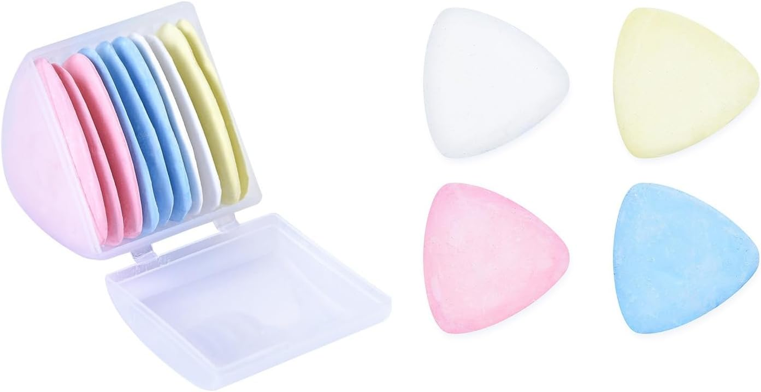 HIGHROCK Tailor'S Chalk Triangle Chalk, 4 Colours Sewing Chalk Fabric Marker Chalks with Plastic Storage Box for Crafting, Sewing, Fabric Marking (10) image number 1