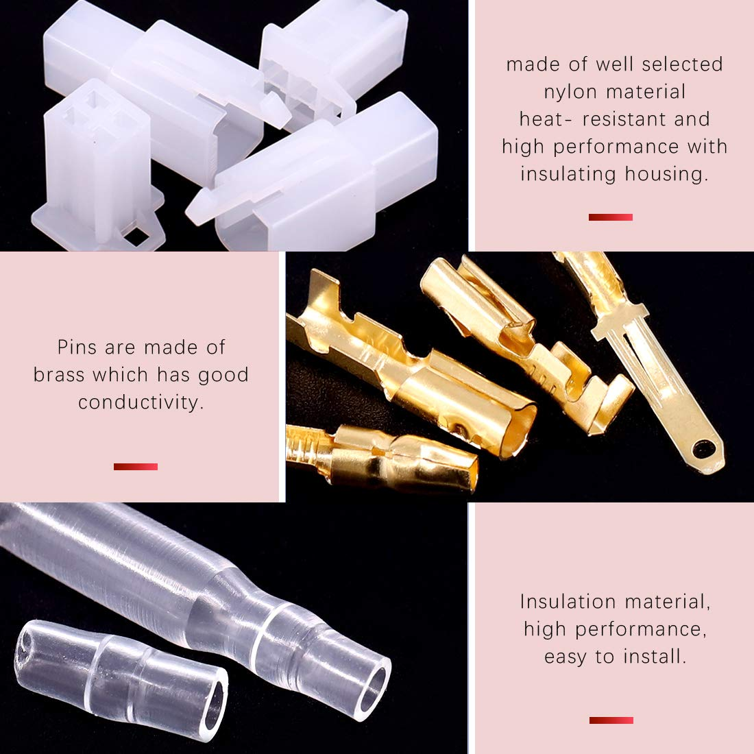 Hilitchi 700 Pcs 2.8Mm 2 3 4 6 9 Pin Automotive Electrical Wire Connectors Pin Header Crimp Wire Terminals Assortment Kit with 30 Sets 4Mm Car Motorcycle Bullet Terminal Wire Connectors with Cover image number 5