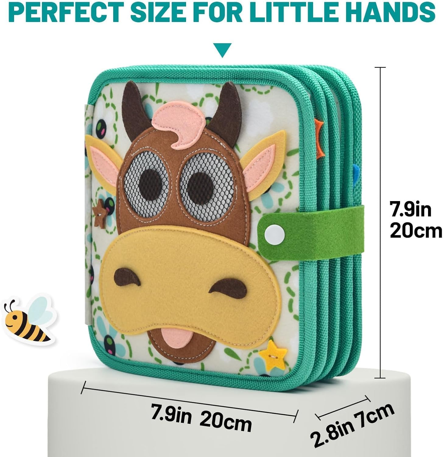 Kukelen Montessori Busy Book for Toddlers3-6, Felt Quiet Book & Busy Board for Preschool Learning, Fine Motor Skills & Sensory Play, Educational Travel Toy and Kids &ndash; Farm Animals Theme image number 5