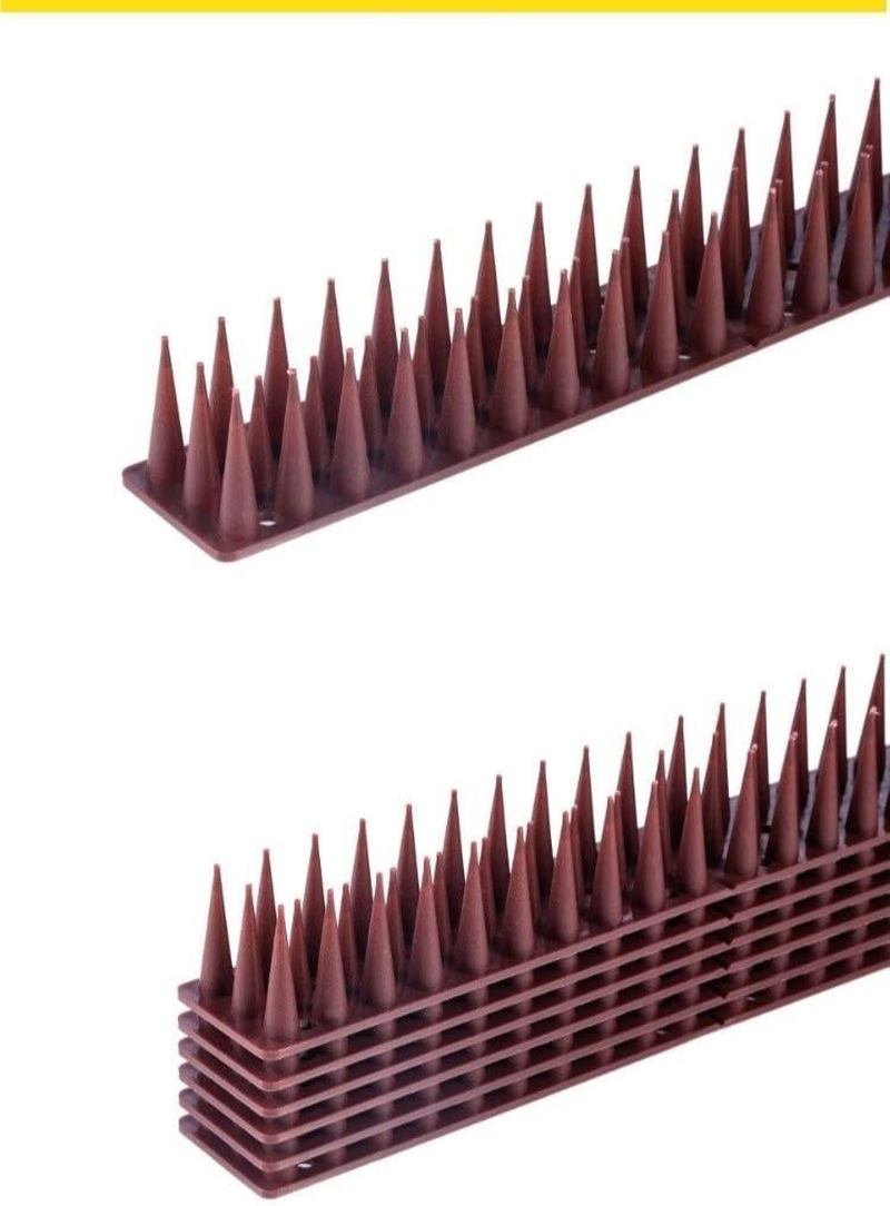 12 Pcs Outdoor Bird and Cat Deterrent Spikes for Fences and Roofs,Long Lasting Plastic Bird Spikes for Effective Bird Control and Squirrel Deterrence,Protecting Buildings,47Cm/17In,Brown image number 2