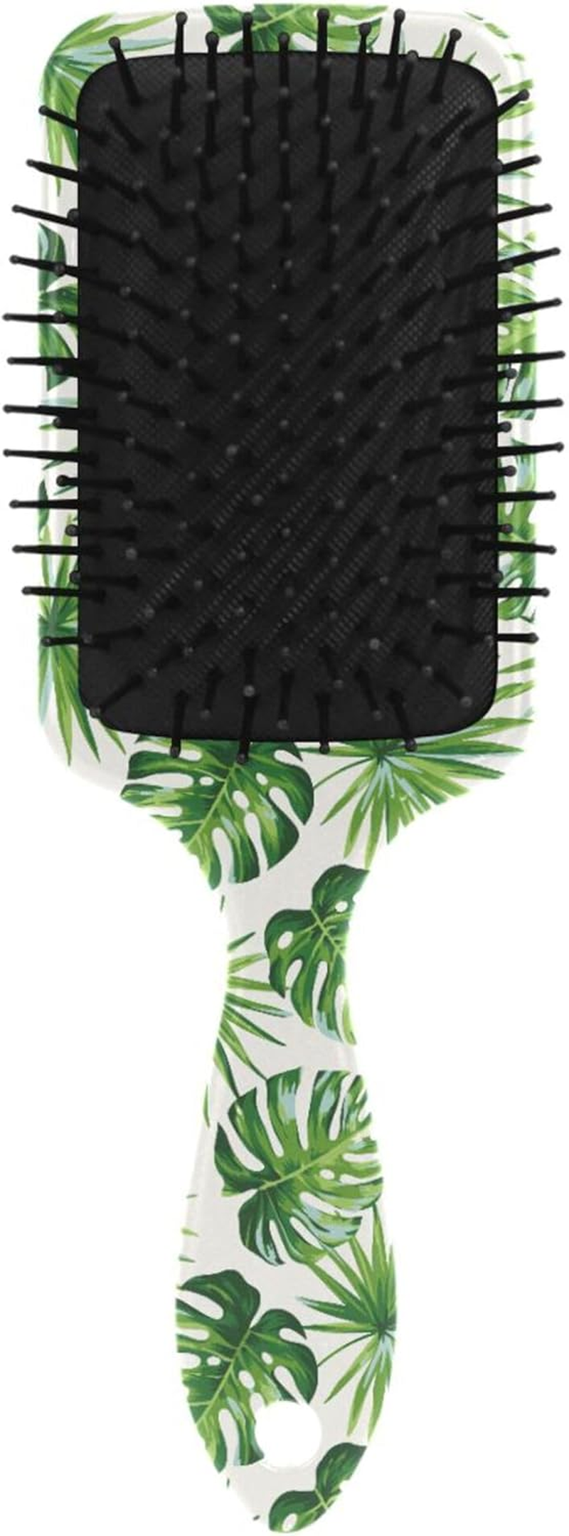 Curl Defining Brushes Tropical Pattern Exotic Palm Anti-Static Massage Hair Comb Plastic Detangling Brushes for Women Conditioning Hair Texture image number 3