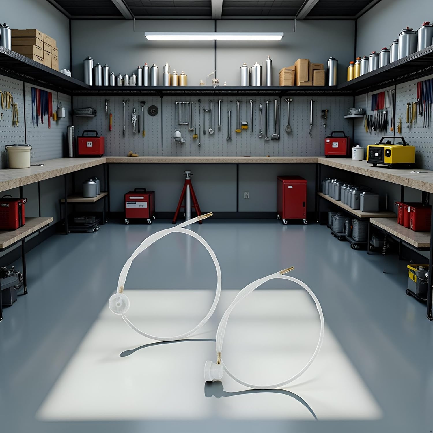 2 Pcs 2Xaerosol Nozzle W/ 19.69In. 360 Degrees Extension Hose for Male Stem Spray Cans Fluid Auto Car Nozzle Film 4.5Mm Extension Paint Tools and Equipment image number 4