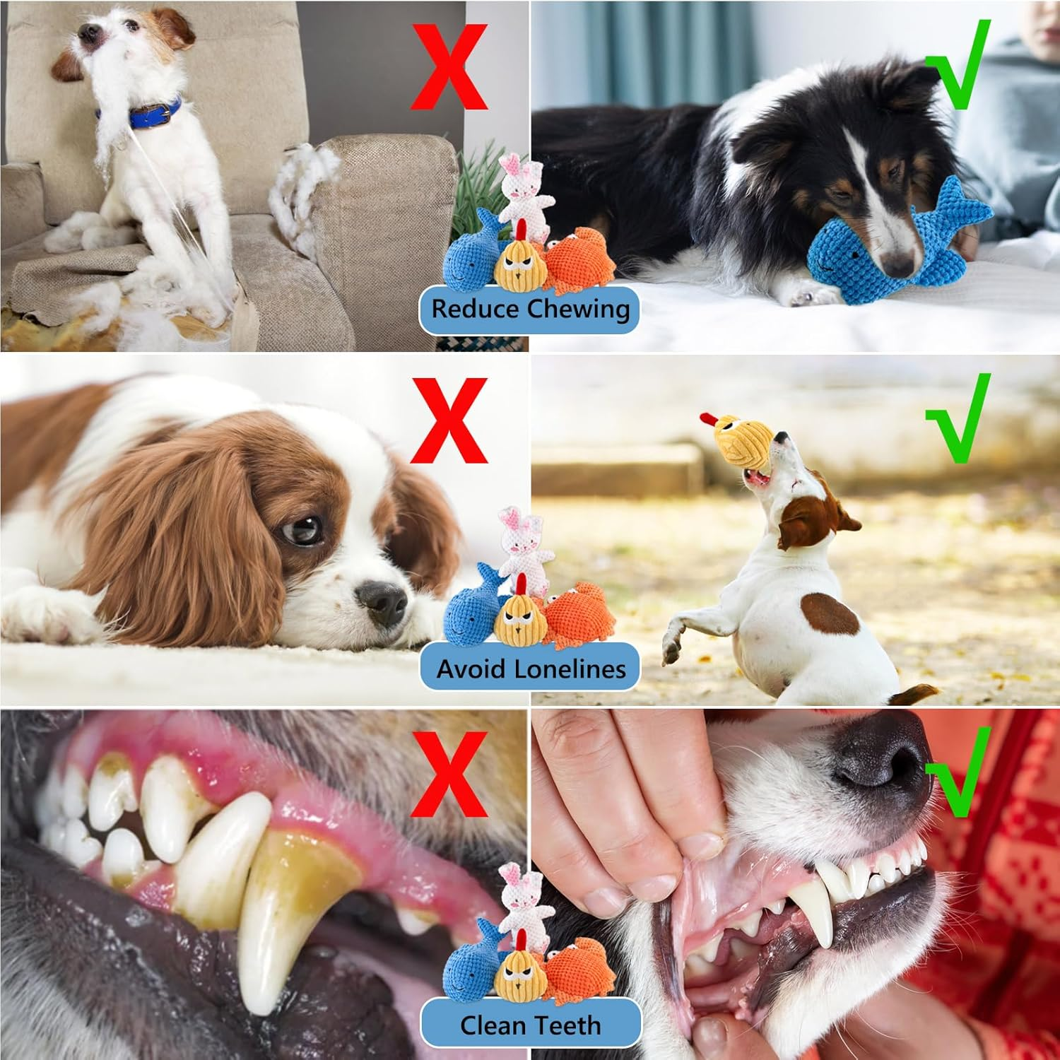 Plush Squeaky Cat Animal Toys Soft Durable Chick Frog Set Perfect for Dogs Birds Pets Keep Busy Training Birthday Reward Gift Aovrmuz image number 4