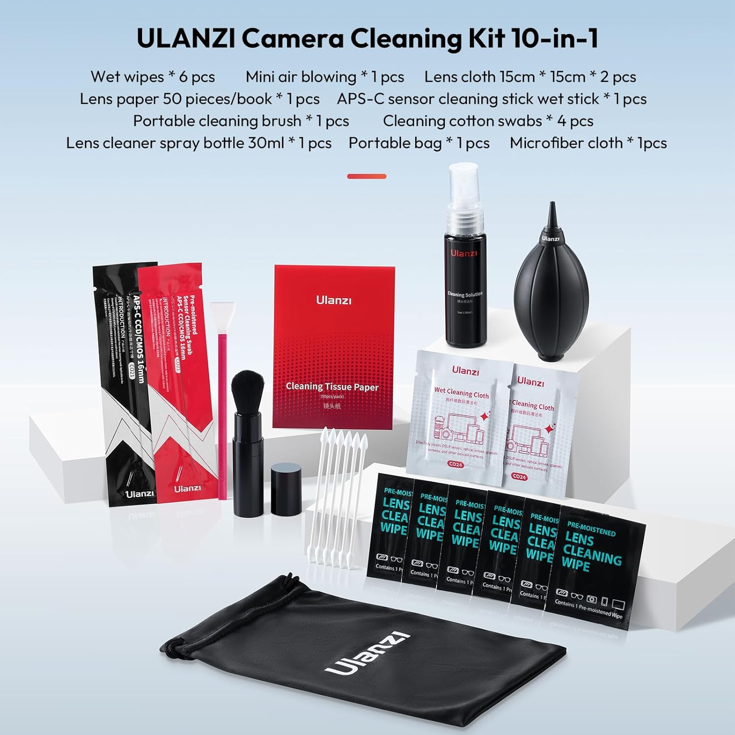 ULANZI Camera Cleaning Kit 10-In-1 Lens Cleaner Professional DSLR Clean Accessories Canon image number 4