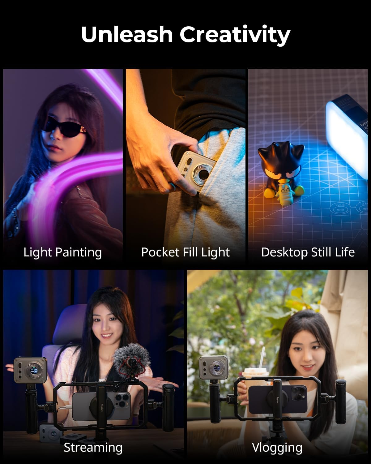 SMALLRIG Vibe P108 Pro RGB Video Light, Portable Led Camera Light for Photography, Cold Shoe Light, CRI95+, 2500-6500K, 12 Effects, Fill Light Accessories for Content Creator, Streaming 4661 image number 2