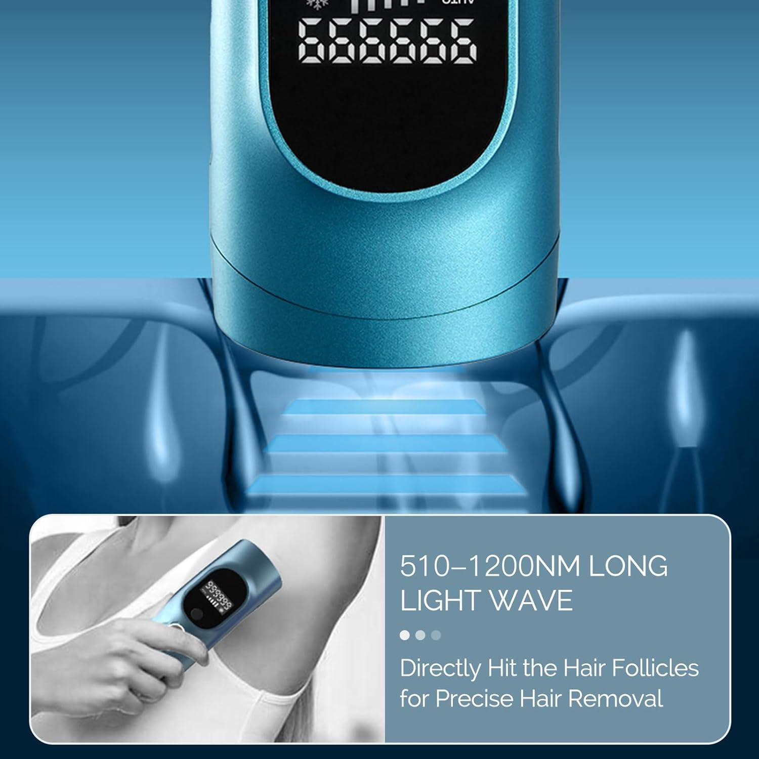 Laser Hair Removal for Women and Men - Permanent Painless Ice Cooling IPL Device Remover Machine with Shaver, Goggles, 999,999 Flashes for Body and Face, Corded image number 1