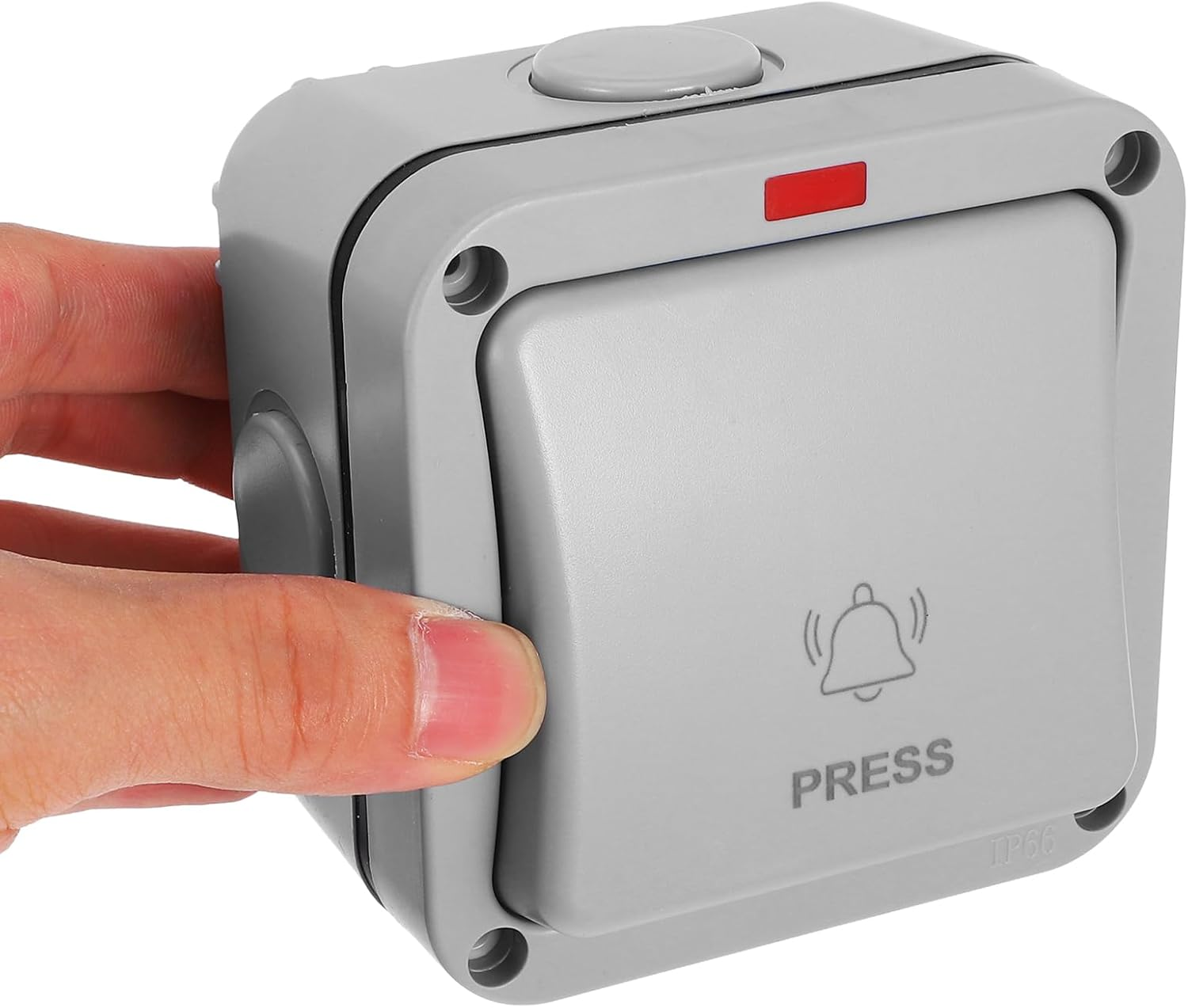 Iplusmile Garage Door Wall Button, Waterproof Push Opener Switch Doorbell, Universal Garage Door Switch Momentary Button for Home Outdoor, Grey