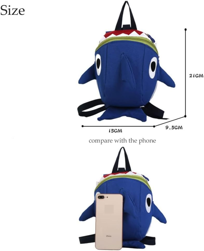 Haozaikeji Toddler Backpack Kids Backpack with Safety Reins Cute Shark Shape School Bag for Boys and Girls Mini Animal Preschool Bag for 1-5 Years Children - Blue image number 6