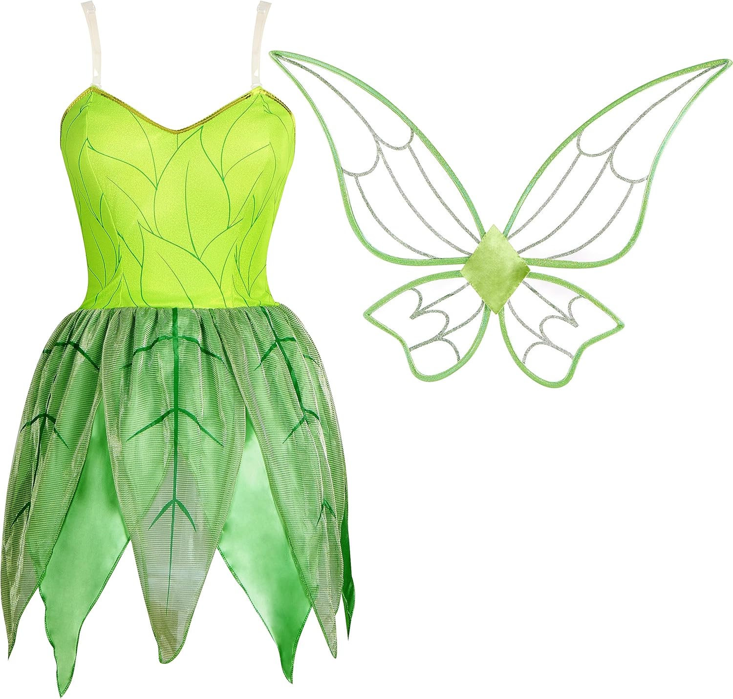 Spooktacular Creations Women Green Fairy Fairytale Dress with Fairy Wings Costume Set for Adult Halloween Costume
