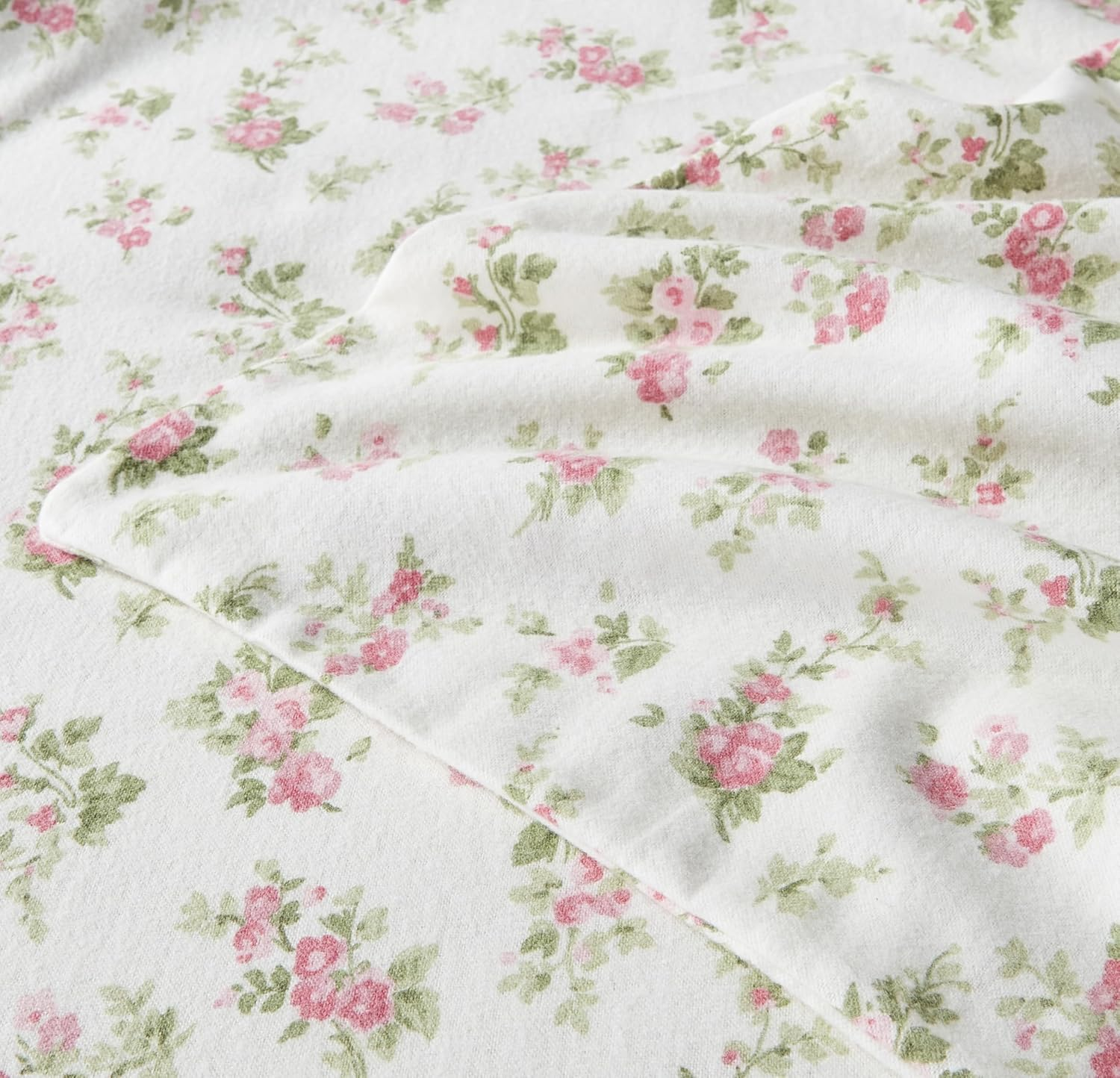 Laura Ashley Flannel Sheet Set, Audrey Pink, Full image number 4
