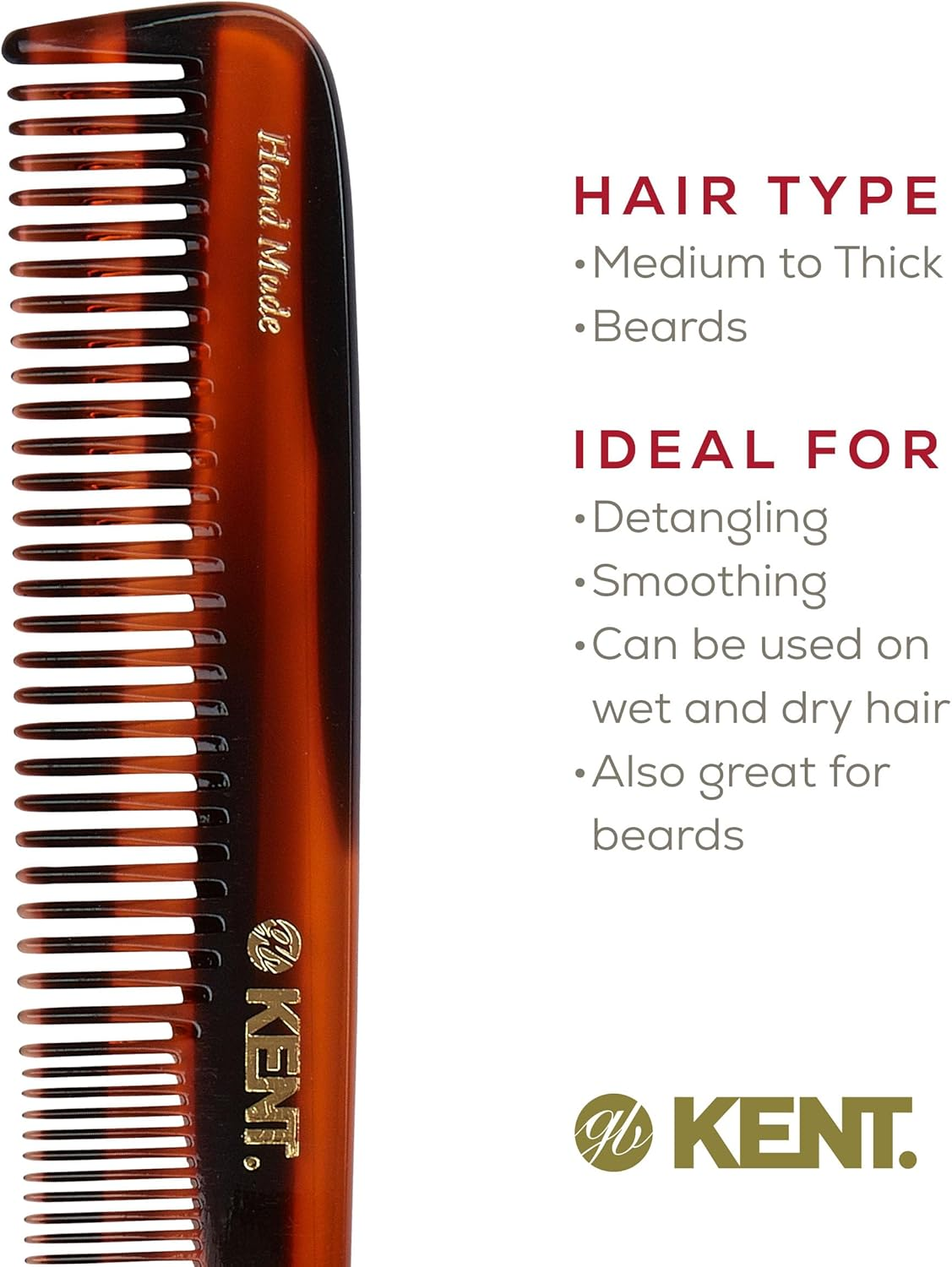 Kent Dressing Table Hair Comb, 190 Mm Length image number 2