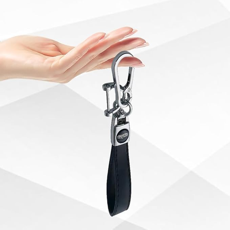 PU Leather Car Keychain, Handmade Key Fob Key Chain for Car Keys, Universal Lanyard Keychain with Snap Hooks image number 2