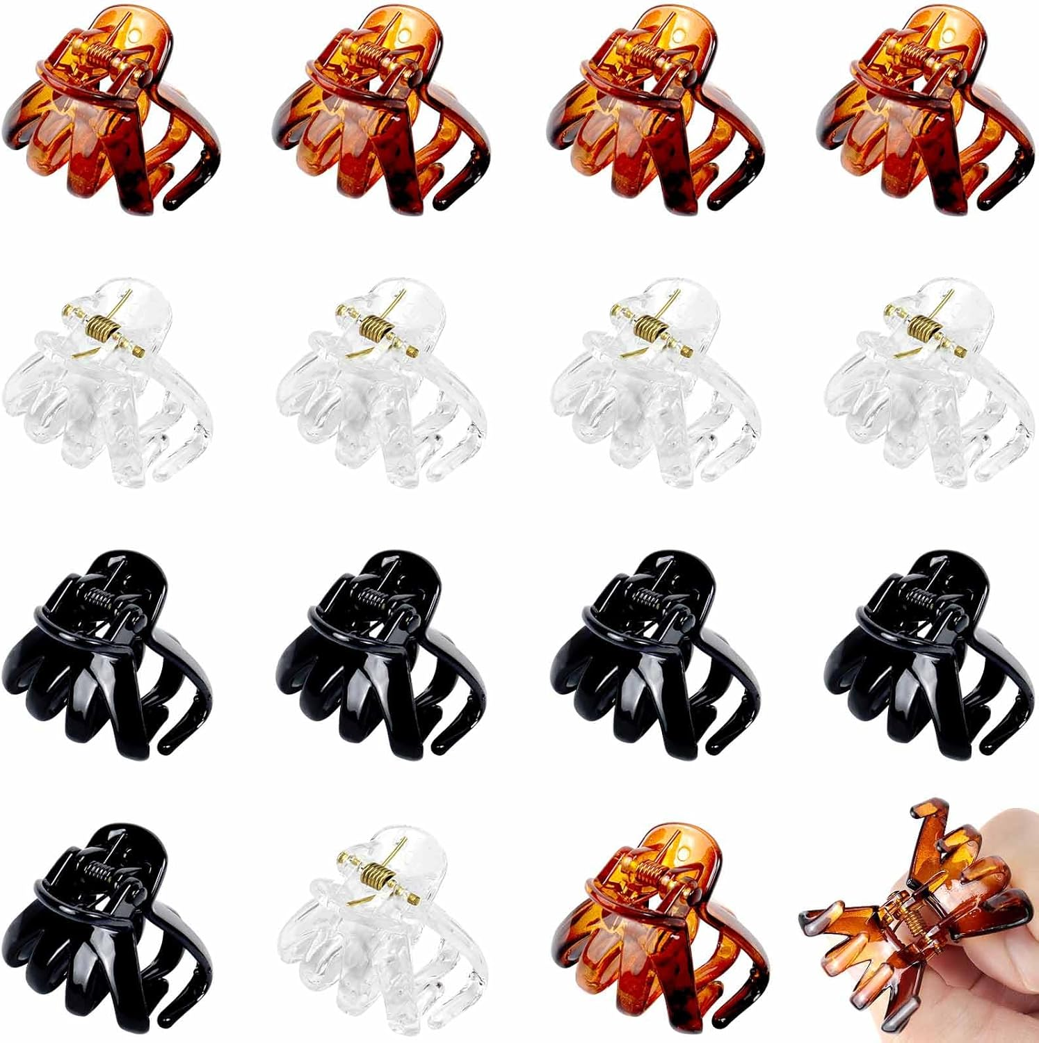 PROPOG 15 Pcs Small Claw Clips, Octopus Claw Hair Clips for Fine Short Hair Mini Hair Grips 3Cm Non Slip Claw Grips for Women Girls Hairstyling Accessories image number 1