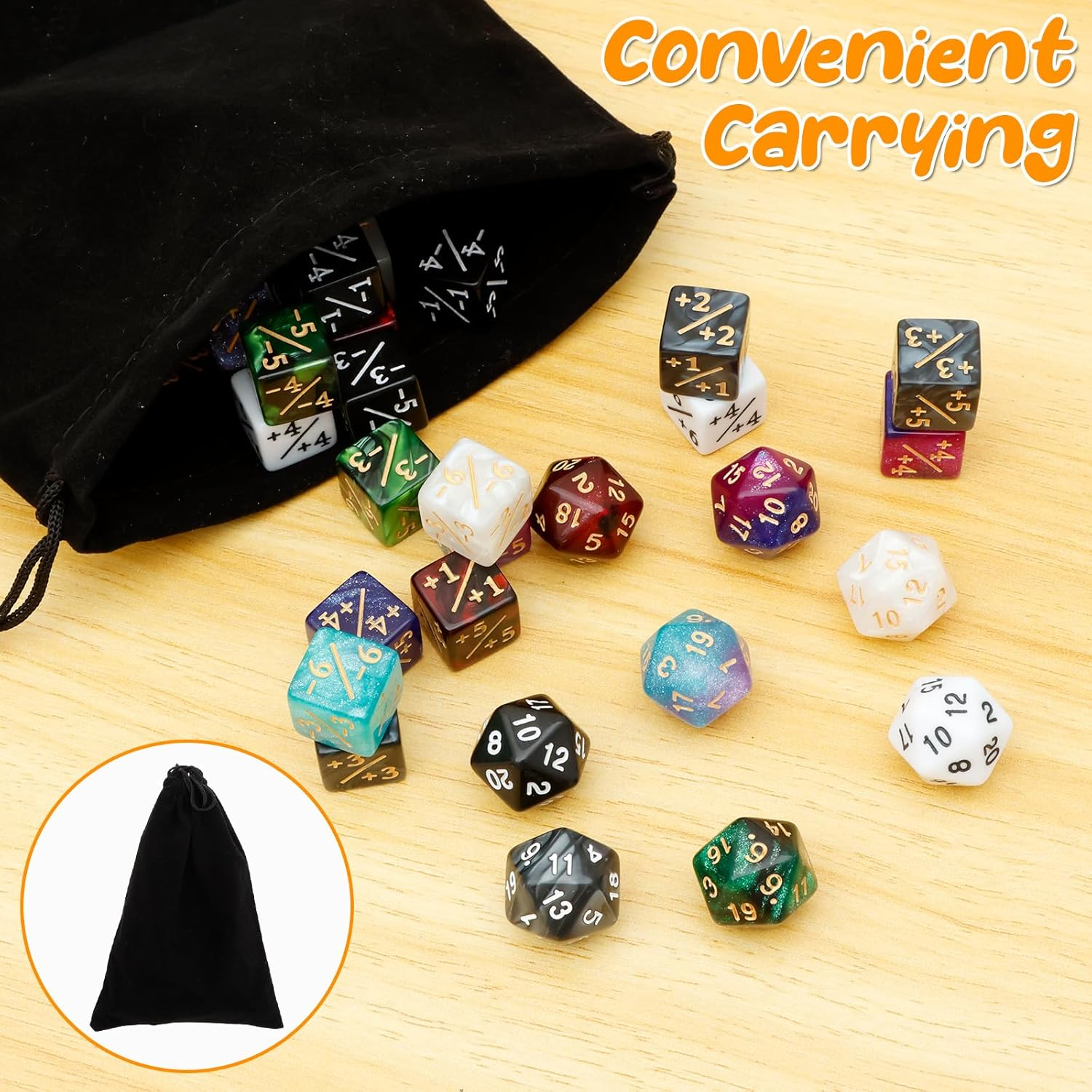 UKQRRTC 56 Pcs Counter Dice Set, Acrylic Magic the Gathering Dice Set, Portable MTG Counter for Home Outdoor Party