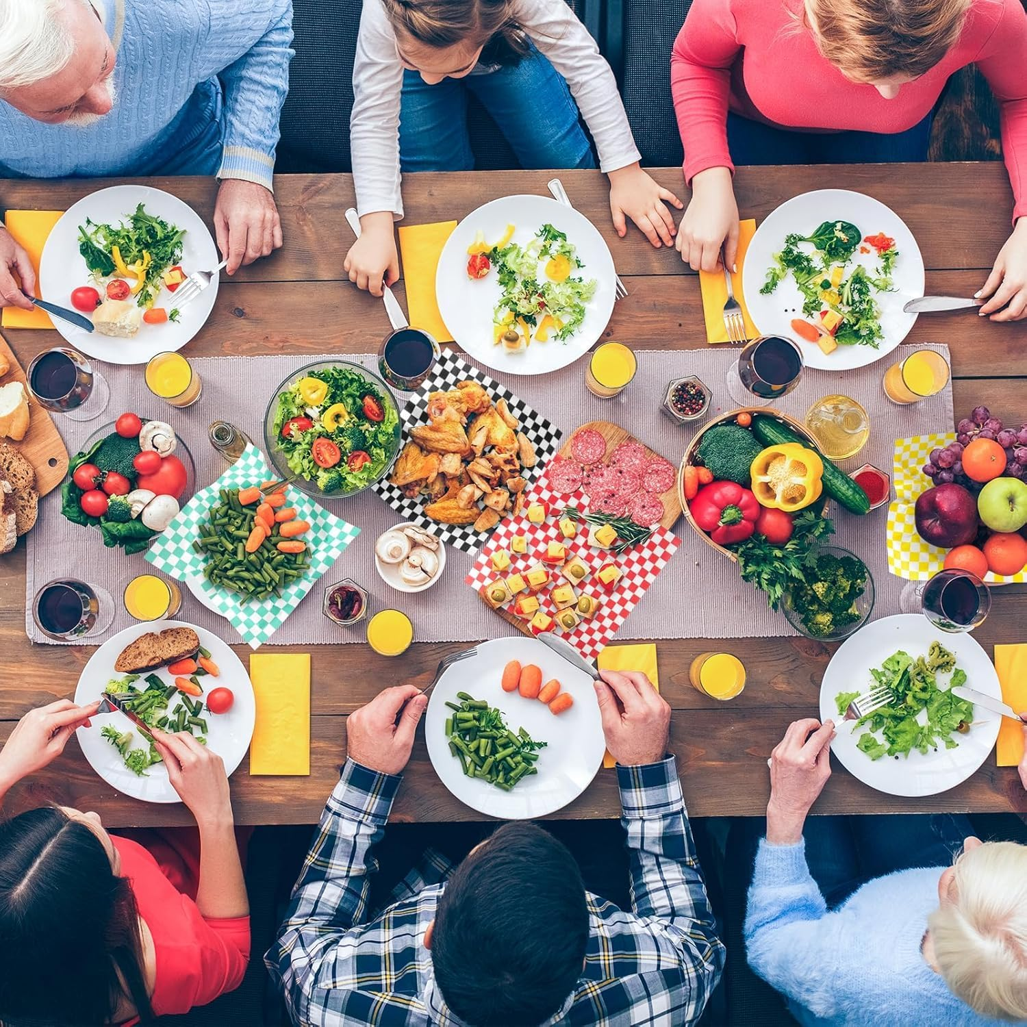 100 Pcs Checkered Food Grade Wrap Paper,Checkered Dry Waxed Deli Paper Sheets,Food Grade Wrap Paper Greaseproof Sandwich Wrap Paper,Baking Wrapping Paper Deli Paper for Sweets Cakes Cheese,Red image number 6