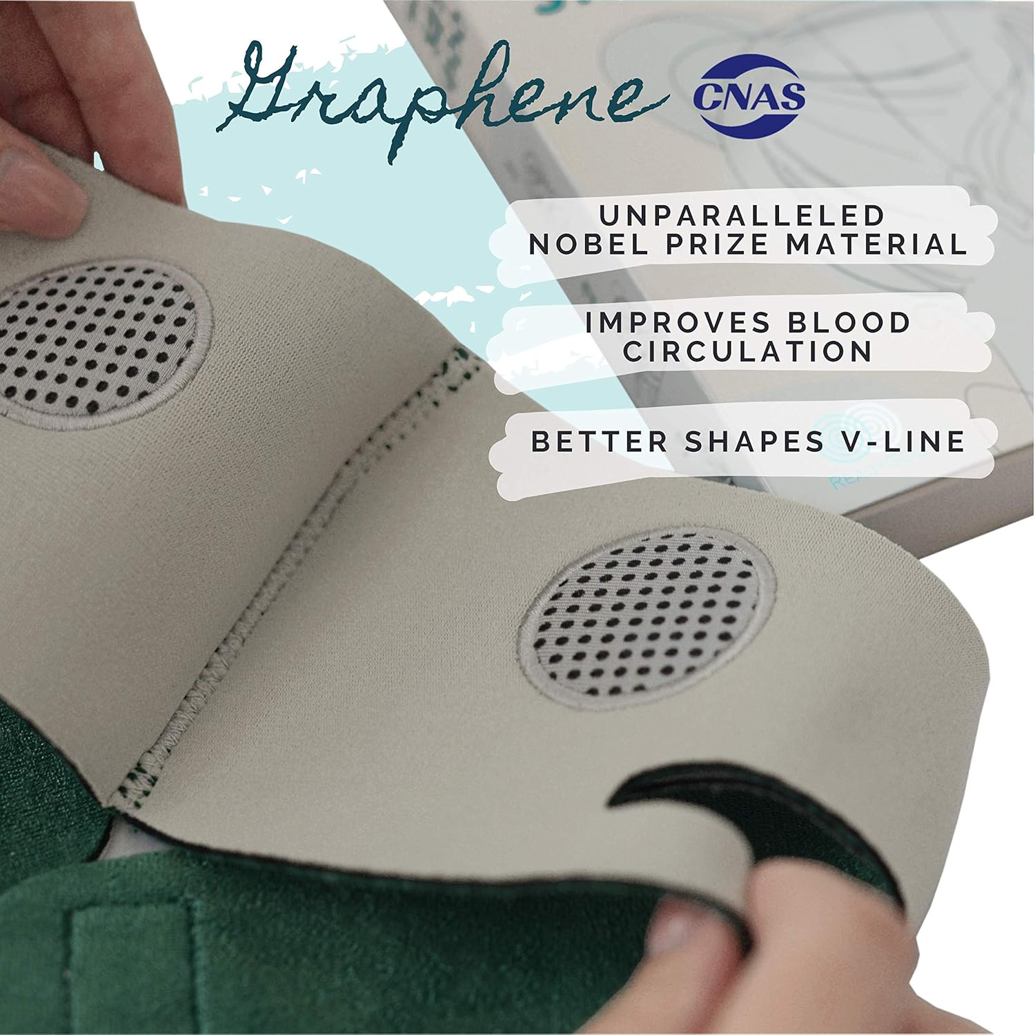 Readygoo&reg; Emerald Face Slimming Strap with Graphene for Women and Men | Reusable Double Chin Reducer | Face Lift Solution | Jawline Shaper | Skin Toning Belt | V Line | V Shaped Slimmer image number 1