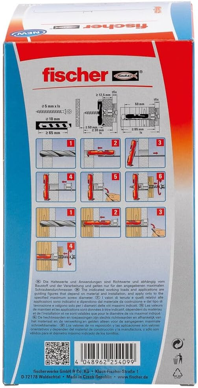 Fischer 537260 Cavity Fixing, Red/Grey, DUOTEC 10, Set of 20 Pieces image number 2