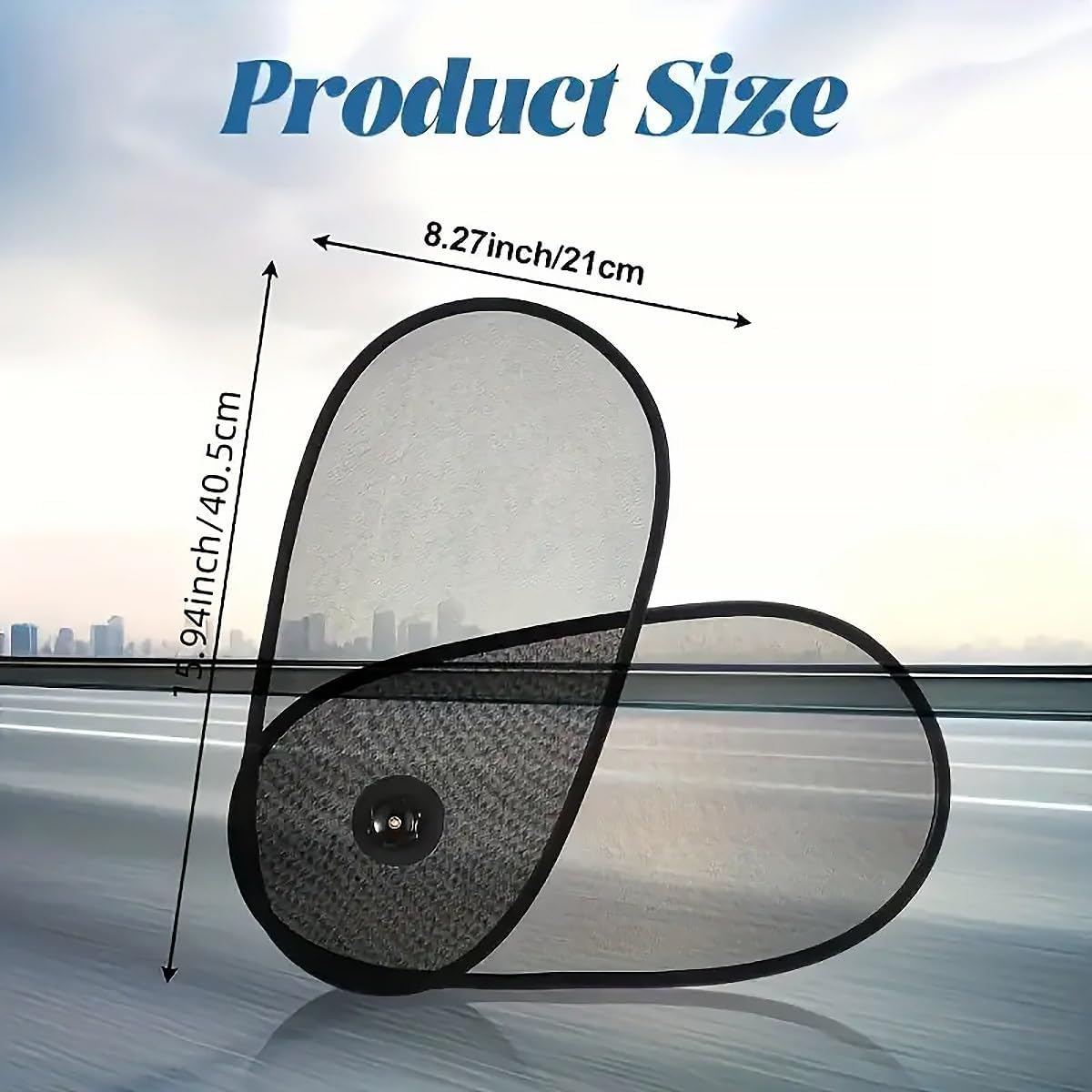 AIMALL Adjustable Car Side Window Sun Visor | Foldable Heat Insulation Shade | Nylon Mesh Sun Protection | Breathable Design | Suction Cup Installation | Universal Fit image number 2