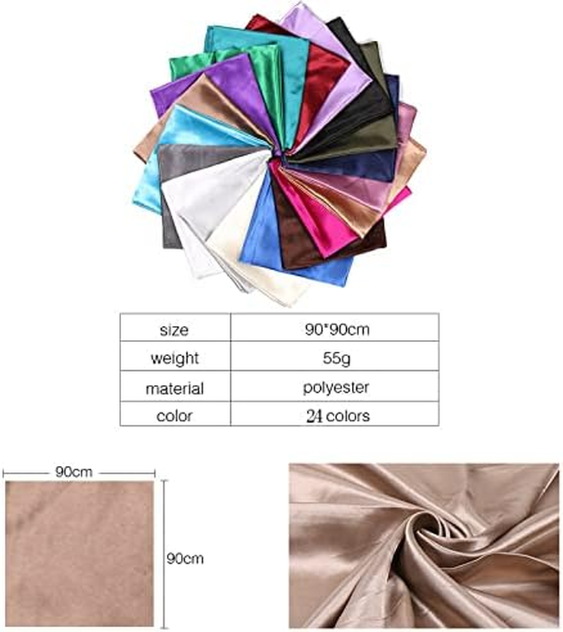 Silk Hair Head Scarf Satin Women'S Pure Color Headscarf Imitating Silk Monochrome Square Scarf Provides Chemotherapy Comfort and Supports Hair Regrowth image number 2