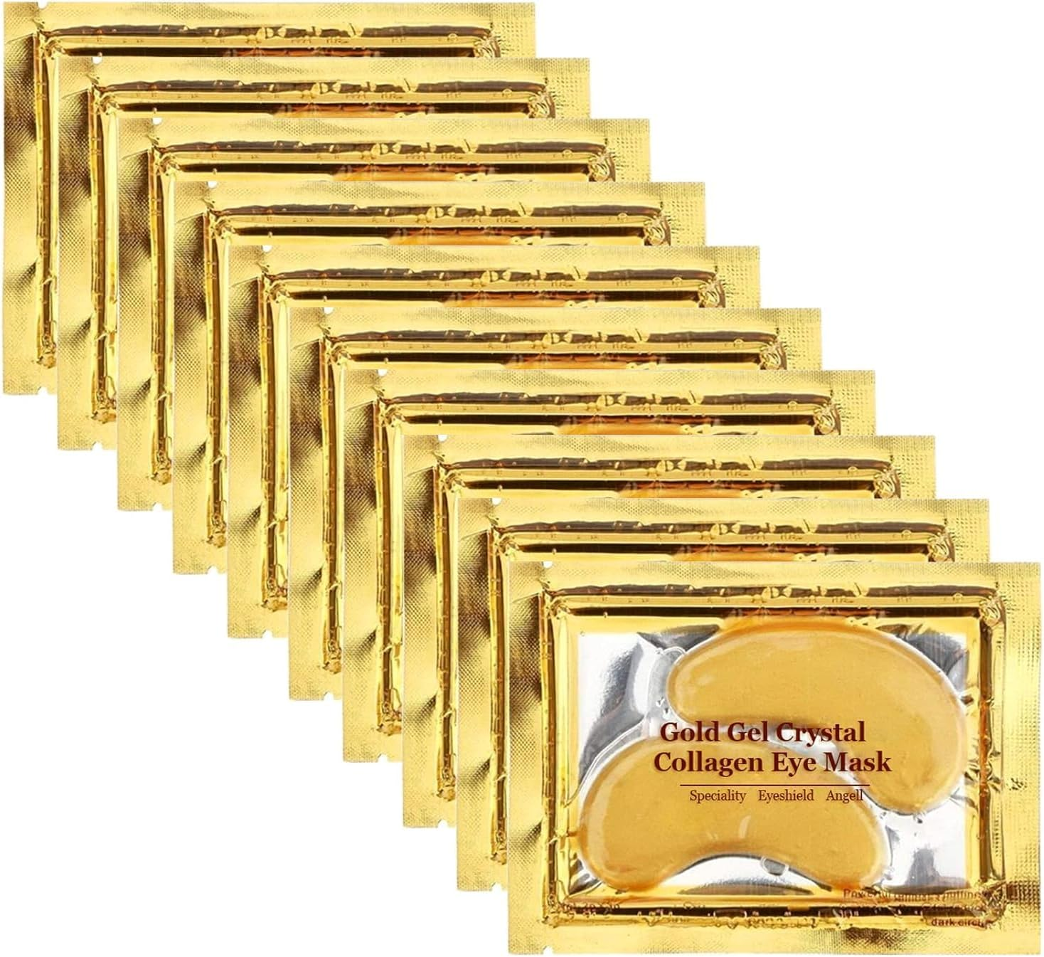 20Pcs/10Packs JUYOU Reallygood 24K Gold Gel Collagen Eye Pads, Crystal Collagen under Eye Mask for Moisturizing, Reducing Fine Lines&Dark Circles& Puffy Eyes under Eye Patch for Women Men, Gold image number 3