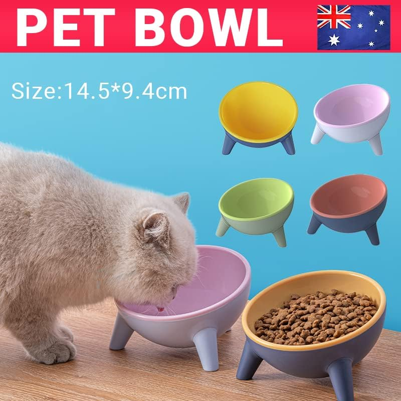 AIMALL Raised Cat Bowl Pet Feeder Pet Bowl Elevated Dog Bowls 15&deg; Tilted Pet Water Bowl, Sturdy Design, Suitable for Cats and Small Dogs - Moff Green image number 6