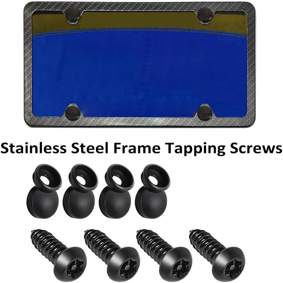 8PCS anti Theft License Plate Screws Kits,Stainless Steel License Plate Fasteners,Number Plate Screws Set for Attaching License Plates, Frames and Covers as Well as Mounting Accessories image number 4
