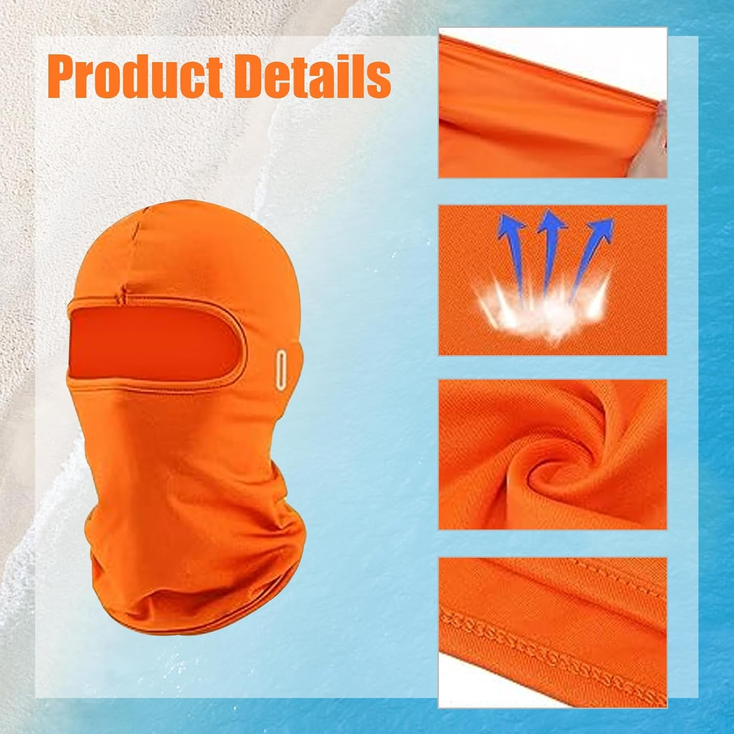 Kuskins 5 Pack Summer & Winter Balaclava Face Mask, UV Protection Breathable Ski Mask for Motorcycle Cycling, Adjustable Full Face Cover for Men & Women, Cold Weather Thermal & Cooling Neck Gaiter image number 2