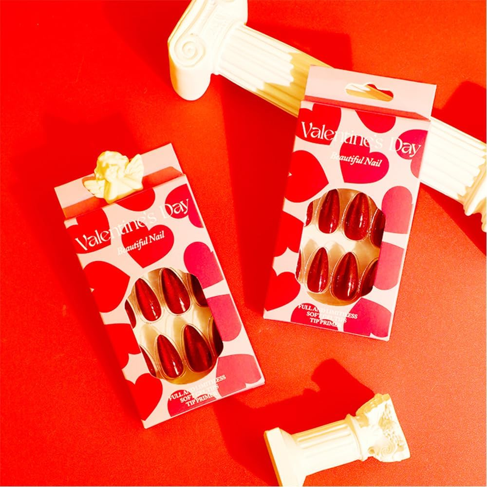 24Pcs French Tip Stick on Nails Cat Eye Glitter Design Press on Nails Gradient Glitter Fake Nails Jerry Glue for Women Girls image number 1