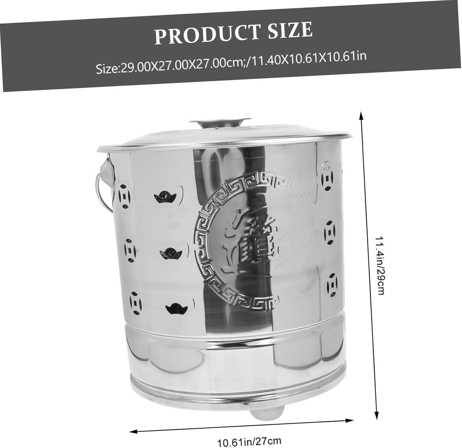 Sosoport Stainless Steel Burning Barrel Small Incinerator Can for Garden Paper Cardboard Metal Burn B