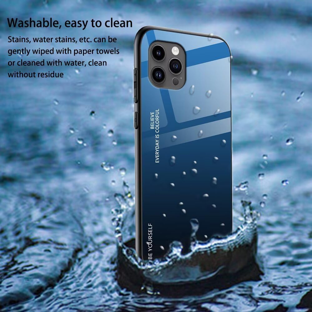 EASSGU Case Suitable for Oppo A5X (6.67 Inches), Glass Back with Colour Gradient, anti Drop and Anti-Scratch Mobile Phone Case - Pink Purple