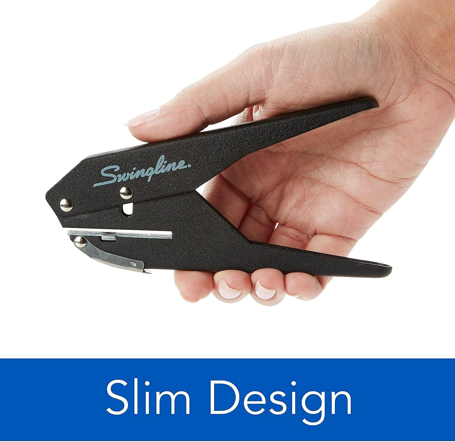 Swingline 1 Hole Punch, 20 Sheet Capacity Hole Puncher, Low Force Plier Paper Punch, Black & Silver (74017) image number 5