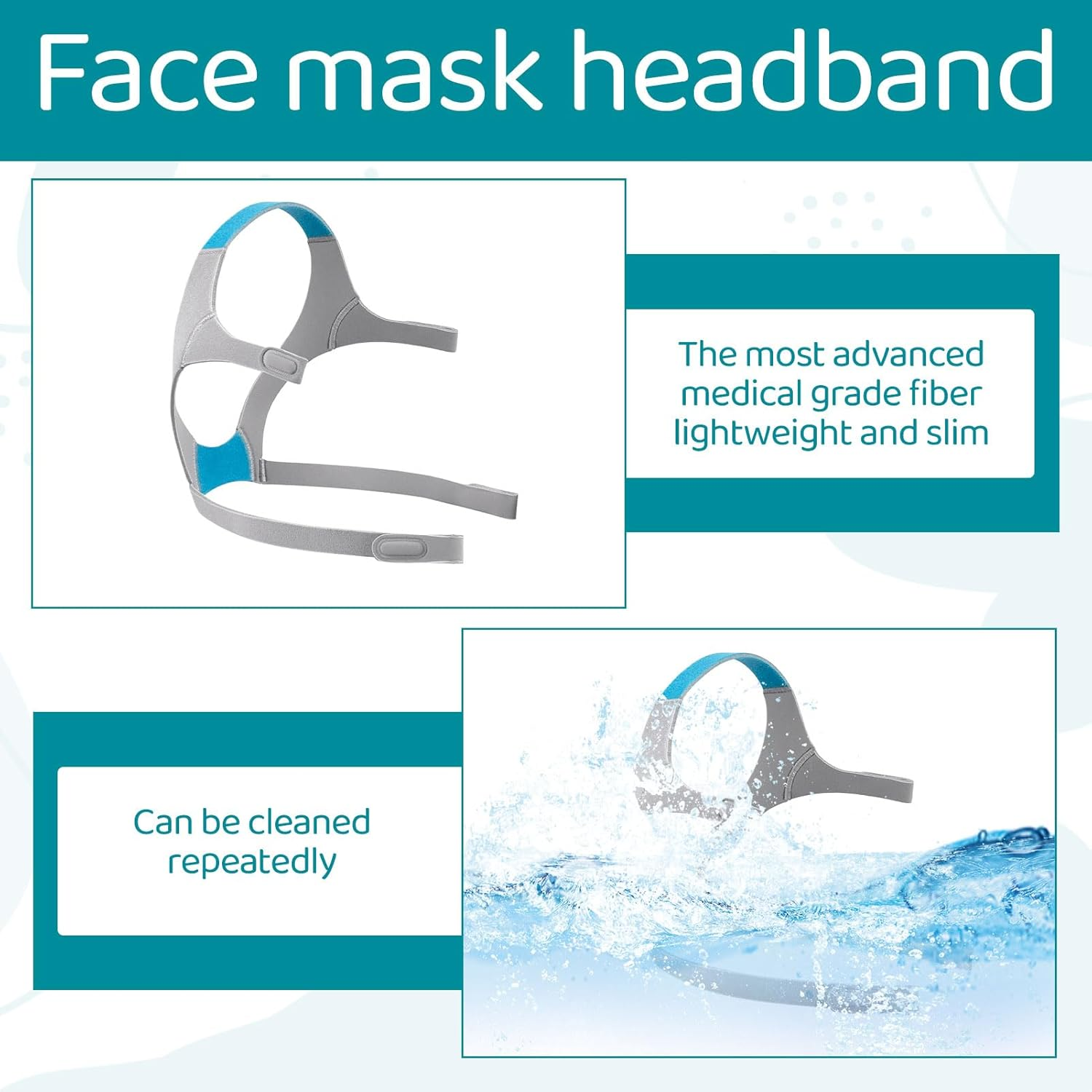 CPAP Mask Headgear, 2 Pcs Headgear for Resmed Mask, Straps for Resmed F20 Headgear, CPAP Machine Straps Compatible with Airfit F20/Airtouch F20, Ultra-Soft Nylon and Great Stickiness image number 4