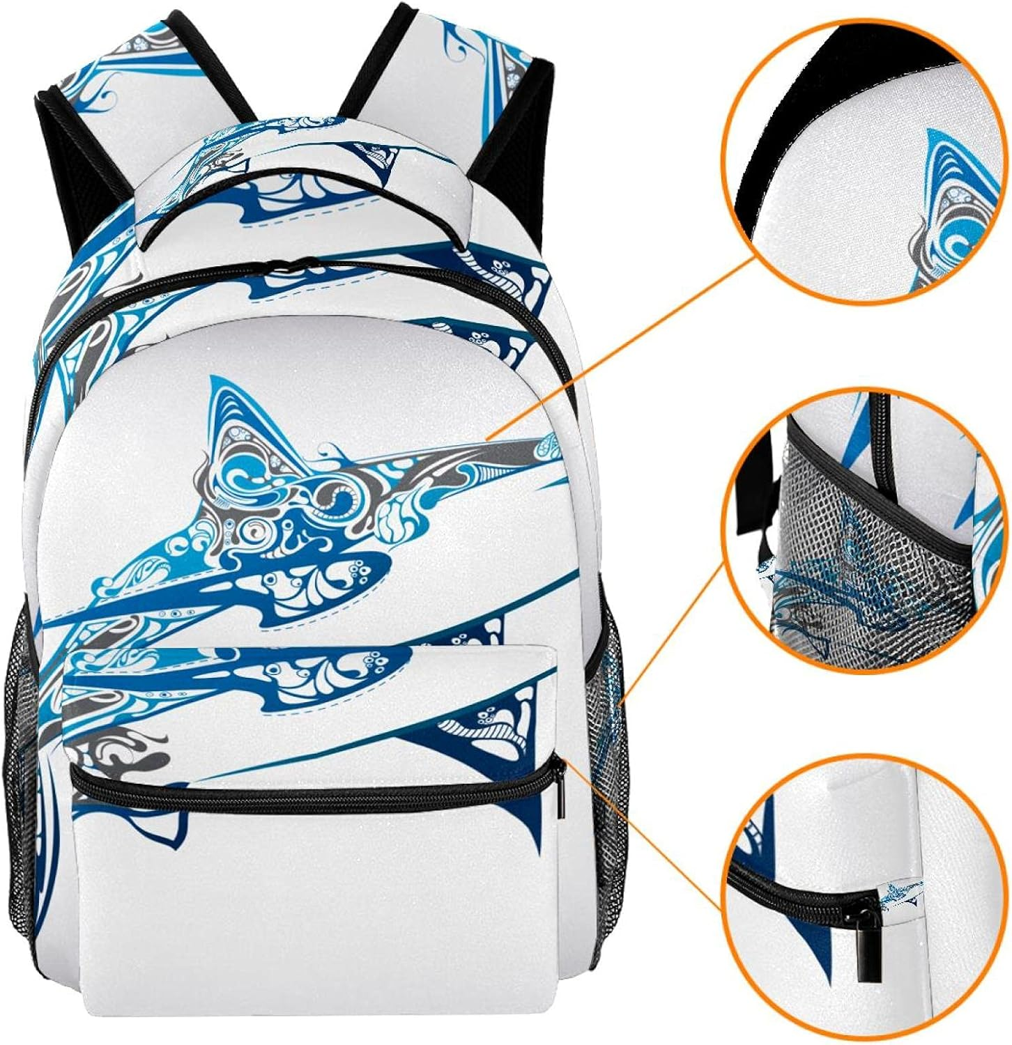 Sea Animals Whale Backpack Students Shoulder Bags Travel Bag College School Tote Backpacks