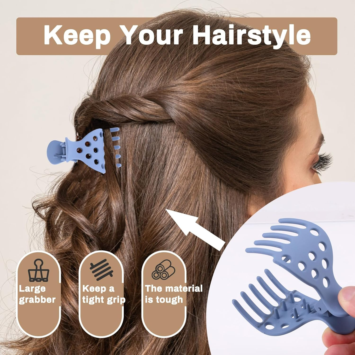 10 Packs Root Clips for Curly Hair Volume Claw Clamps, Women Root Lifting Hair Clips Styling Bouncy No Crease Fluffy Thick Thin image number 3