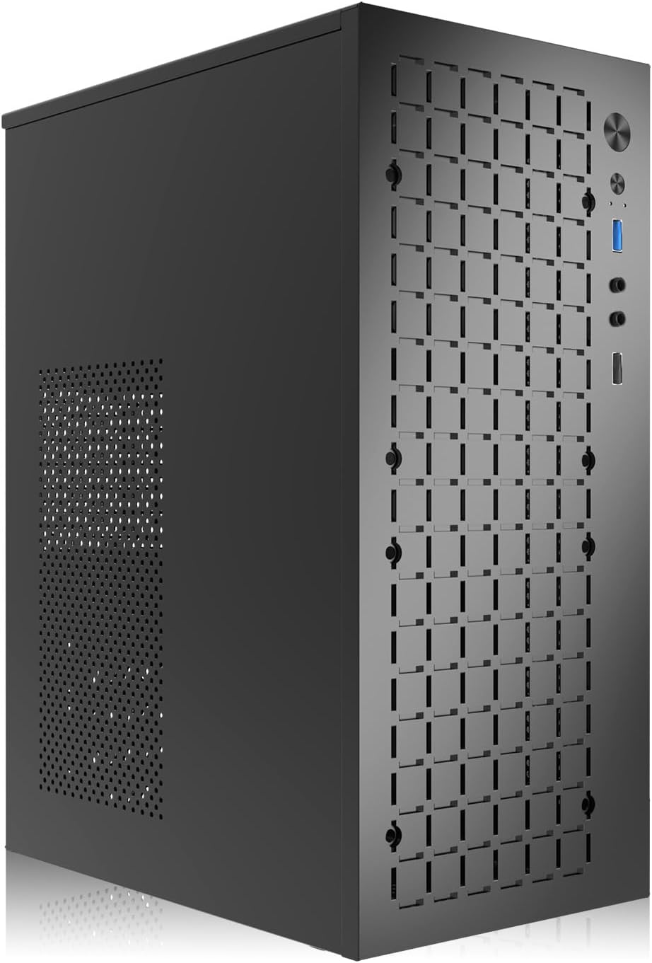 TGDGAMER Matx Case,Itx Case,High Airflow Micro ATX PC Case, Support MATX, Mini-Itx, Micro ATX Case Slim with Usb2.0X2 I/O Port, Black without Fans, H6-3000 AIRFLOW-B