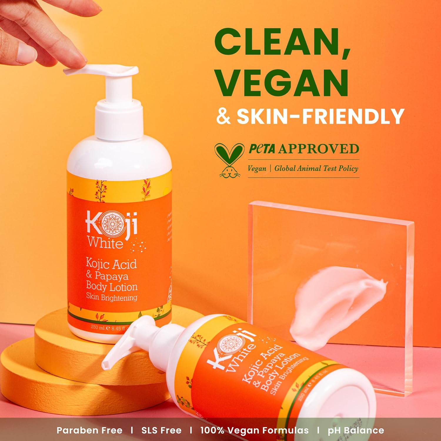Koji White Kojic Acid & Papaya Body Lotion - Skin Brightening, Nourishing, Radiance, Vegan, 8.45 Fl Oz (2 Bottles) image number 6