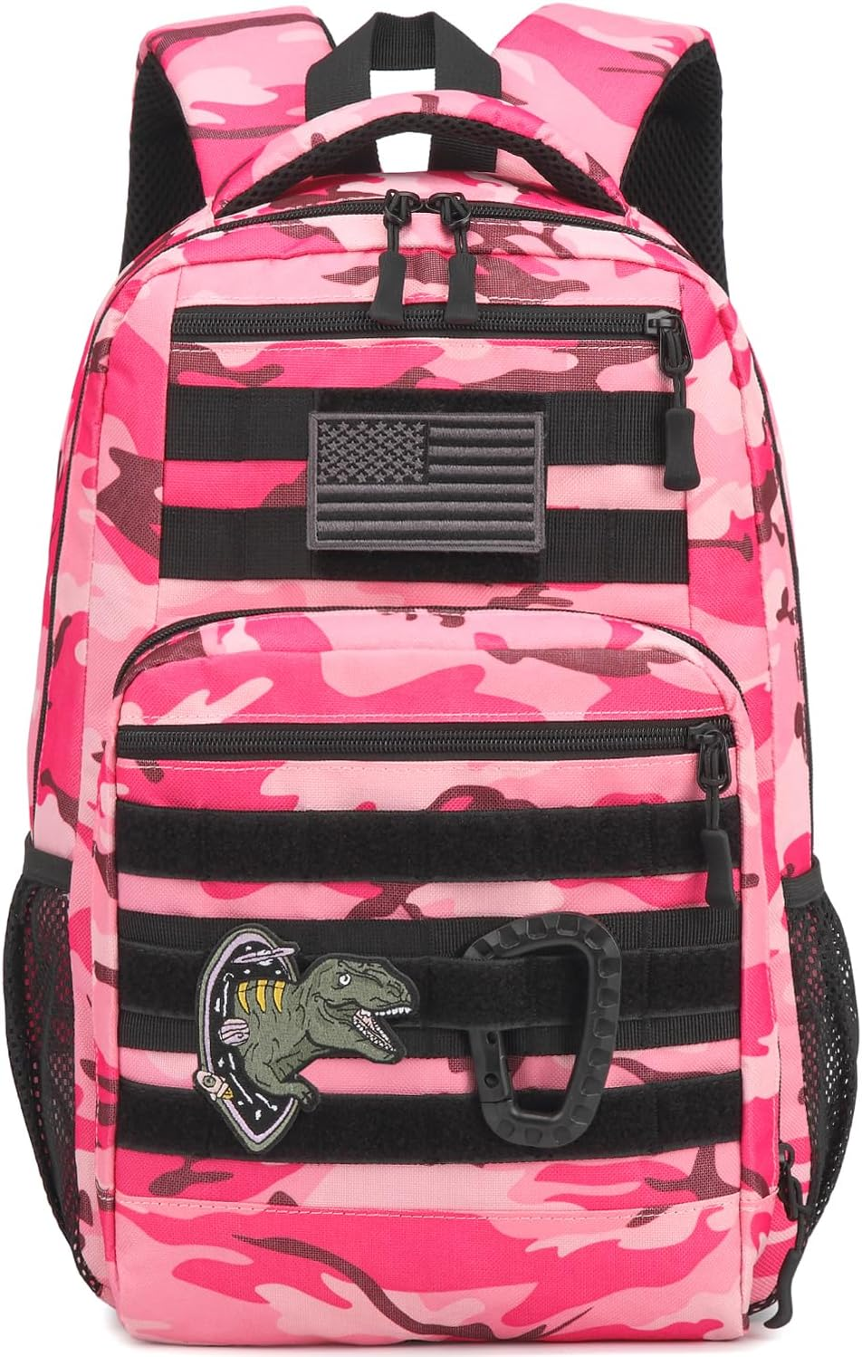 Kids Tactical Backpack Army Molle Bookbag Military Boys Backpack for School, Outdoor, Camping - Black Camo image number 7