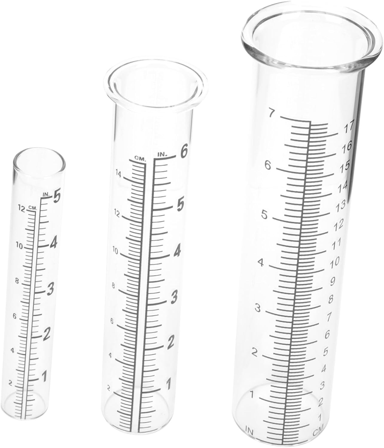 Outanaya 3Pcs Glass Rain Gauge Tubes Accurate Clear Scale Rainfall Measuring Cylinders Outdoor Garden Tool Practical Transparent Rainfall Gauge image number 6