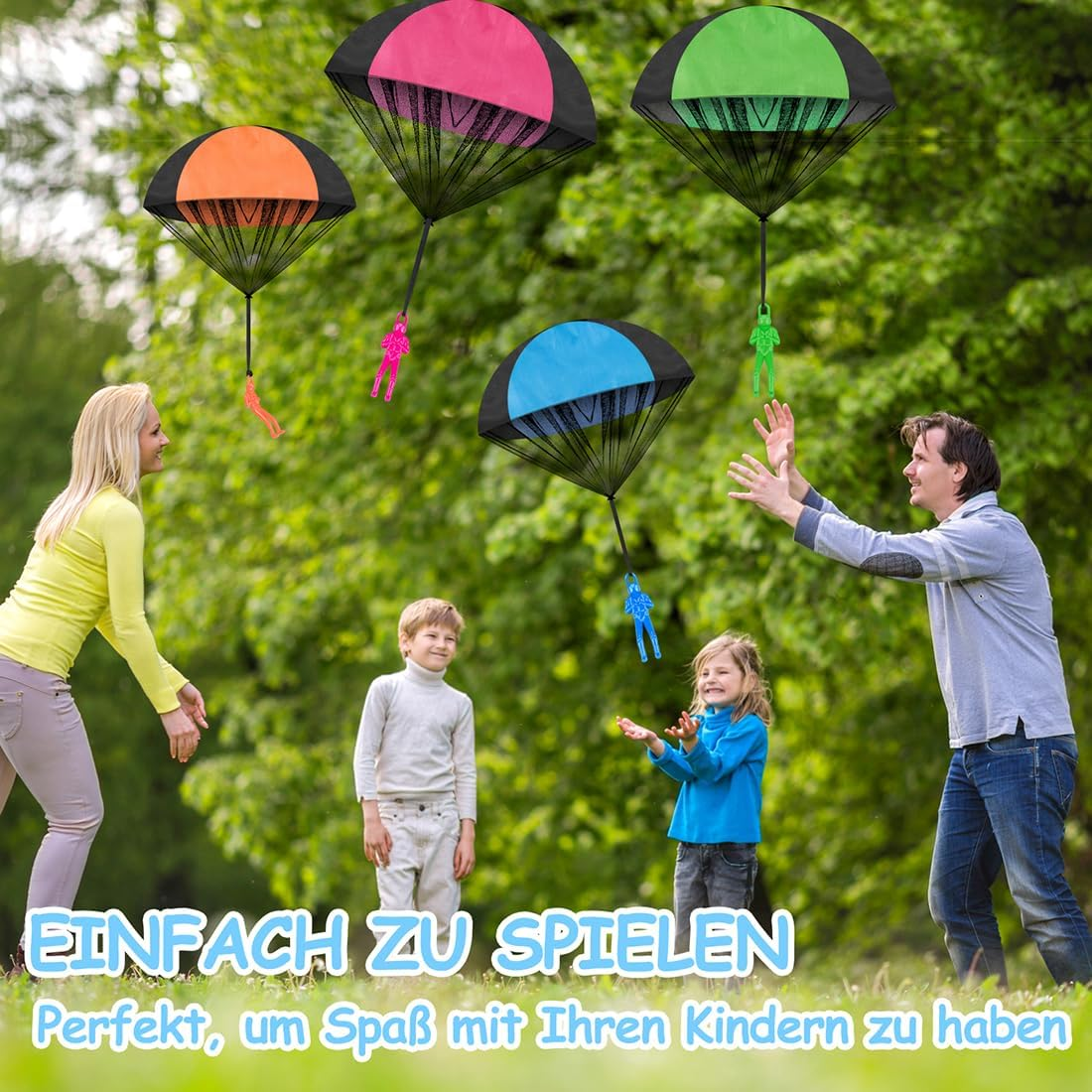 Children'S Parachute Toy, Pack of 10 Parachute Toy, Hand Throw, Army Men Parachute Toy, Exciting Outdoor Flight Toy for Children and Adults, Airland Heroes image number 4