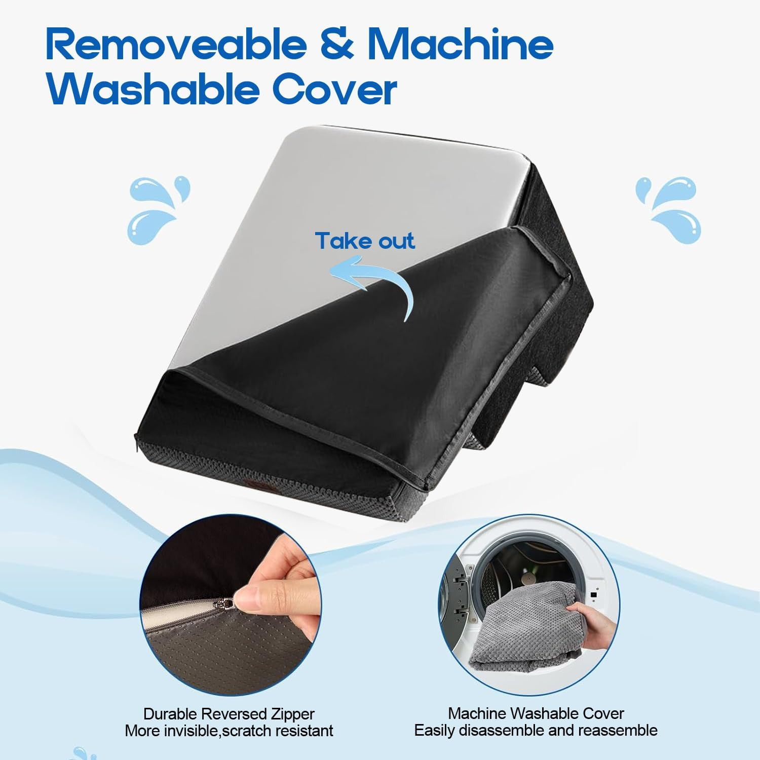 YOUYICI Dog Stairs Ramp for Small Dog, 4 Steps High Density Foam Pet Stairs Ramps, Pet Stairs for Cats, Non-Slip Balanced Pet Steps Indoor, Grey image number 1