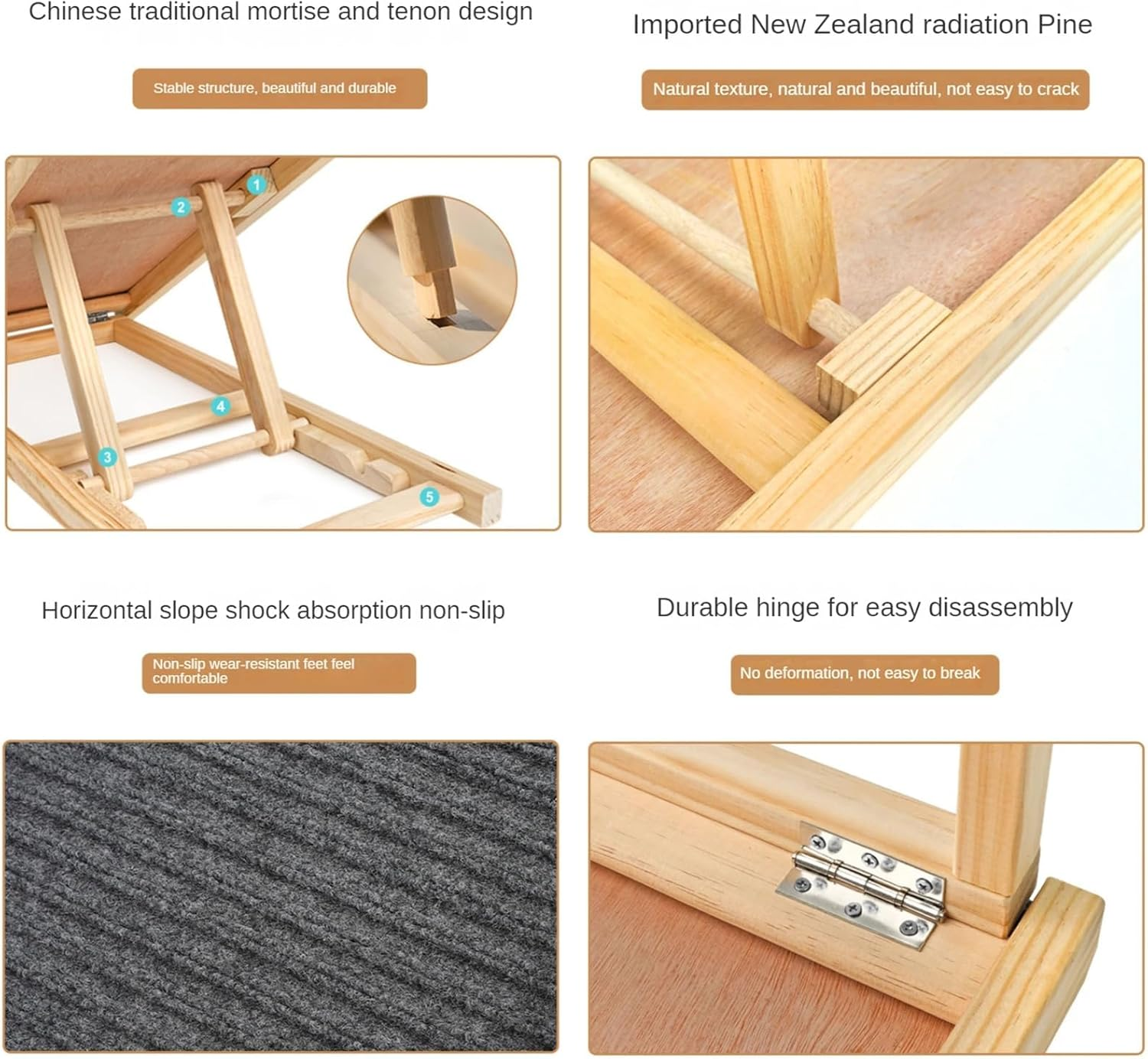 Dog Ramp for Bed, Pet Stairs Ramp, Dog Stairs for Car with Non-Slip Rug Surface, Portable Dog Steps for Medium & Large Dogs Get into a Car, Support up to 88 Lbs