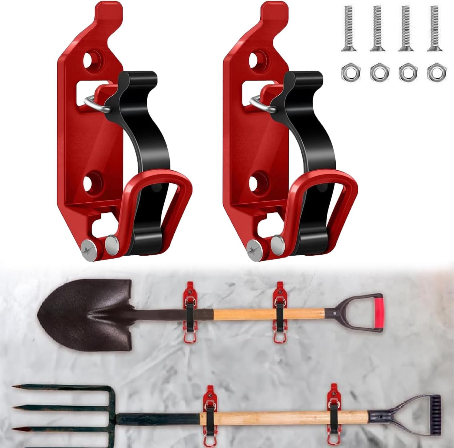 Wzenclave 2Pack Shovel Mount Metal Rubber Clamp Roof Luggage Rack Tool Clip Zinc Alloy Fire Accessories Car Accessories for Boats Overlanding Gear Quick Release Axe Tool Holde Wall Mounting Brackets image number 5