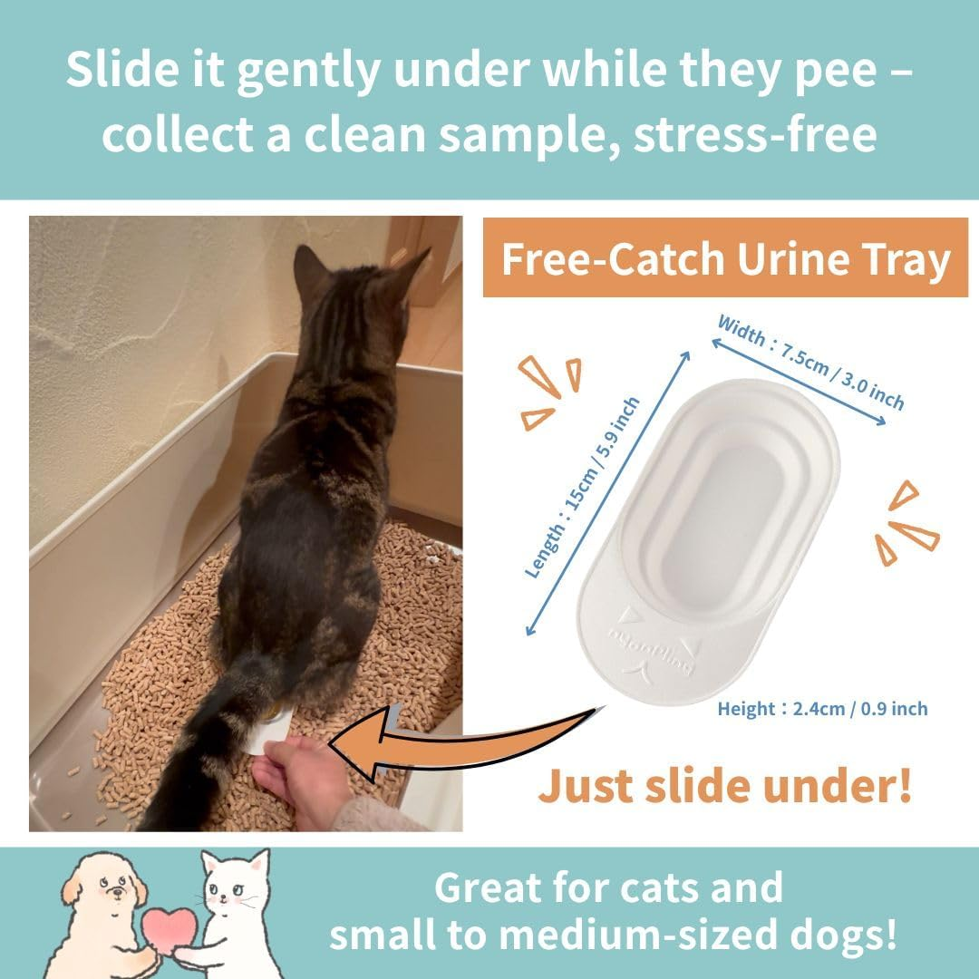 NYANPLING Nyan Pling for Dogs and Cats, Urinary Checking Set, Urinator + Urine Submission Dropper + PH Test Paper, 2 Doses, for Veterinary Hospital Urine Testing, Home Urine Collecting, PH Check