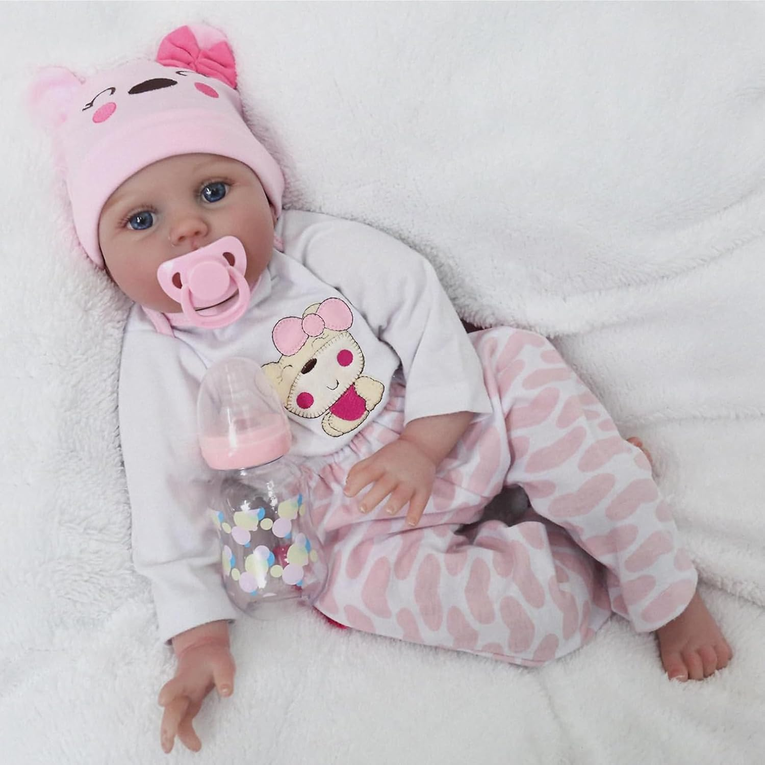 ZIYIUI 22 Inch 55 Cm Reborn Dolls Baby Girls Lifelike Soft Silicone Vinyl Reborn Babies That Look Real Newborn Reborn Doll Toddler Girl Toy Birthday Xmas Gift image number 4