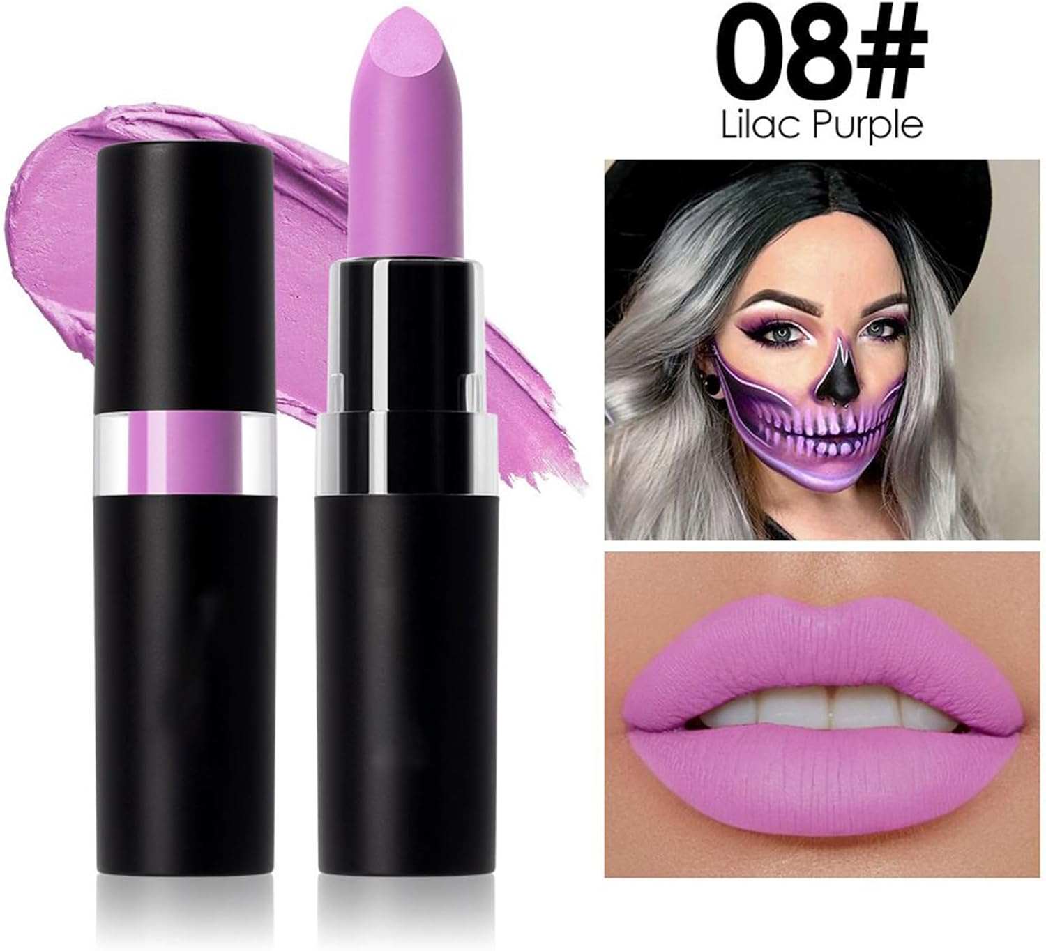 Rronnoy Lipstick Makeup Sets - Dark Black Buildable Lip Color,Hydrating Halloween Lipstick Set for Masquerade Ball Travel Commuting - A image number 4