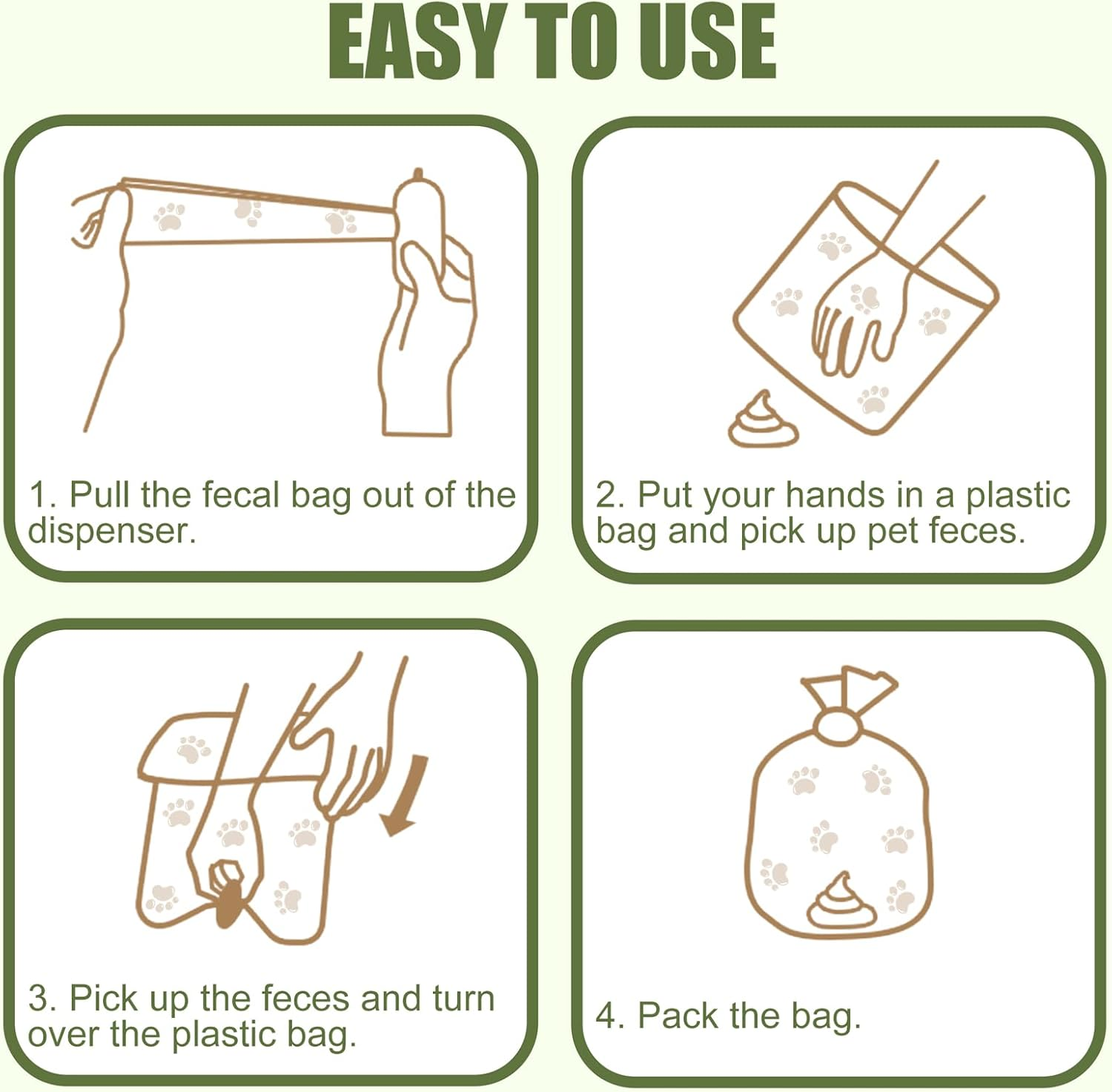 Dog Poop Bags, 24 Rolls Poo Waste Bags Refill Rolls Amazon Dog Poop Bags for Pet Dog Outing Accessories image number 3