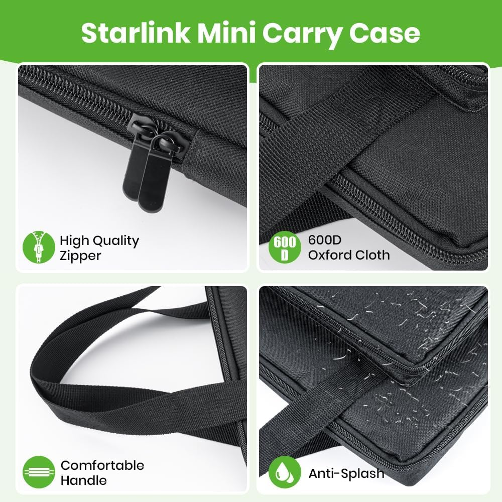 XTAR Starlink Mini Satellite RV Carry Bag,Outdoor Travel Bag,Portable Starlink Case, Handbag for Starlink Mini Dish and All Accessories (Black) - Grey image number 3
