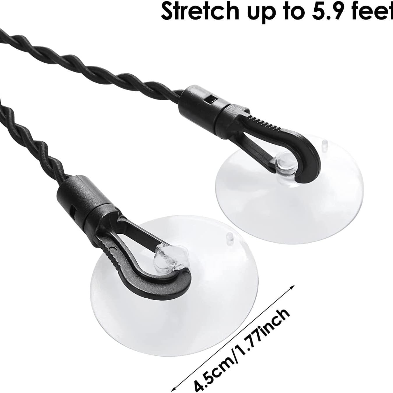 Clothes Drying Rope Line with Suction Cup,2Pcs Clothesline with Suction Cups,Portable Clothes Drying Rope Windproof Clothes Drying Rope with Suction Cups,Elastic Camping Clothesline with Suction Cups image number 2
